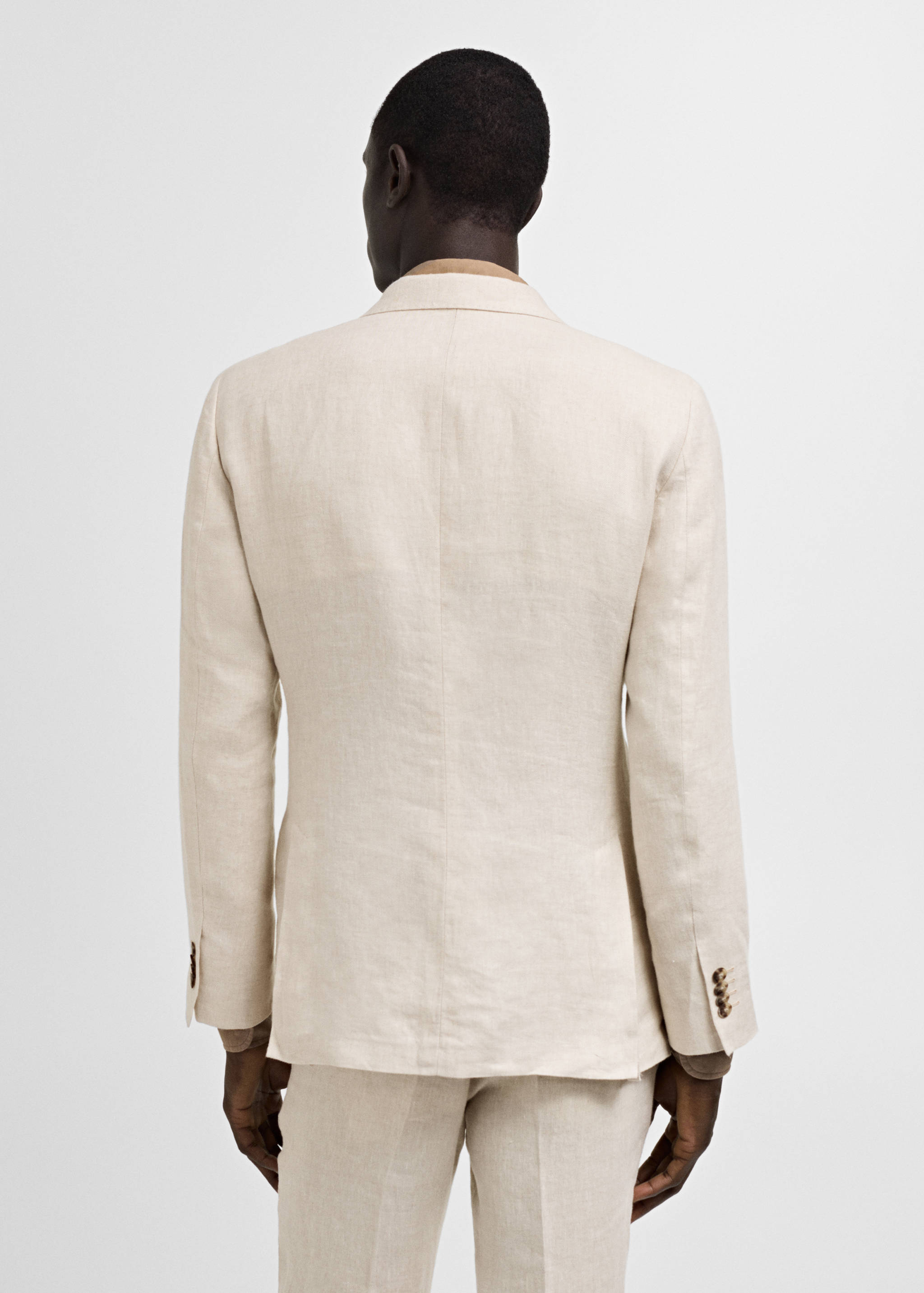 100% linen slim-fit suit jacket - Reverse of the article