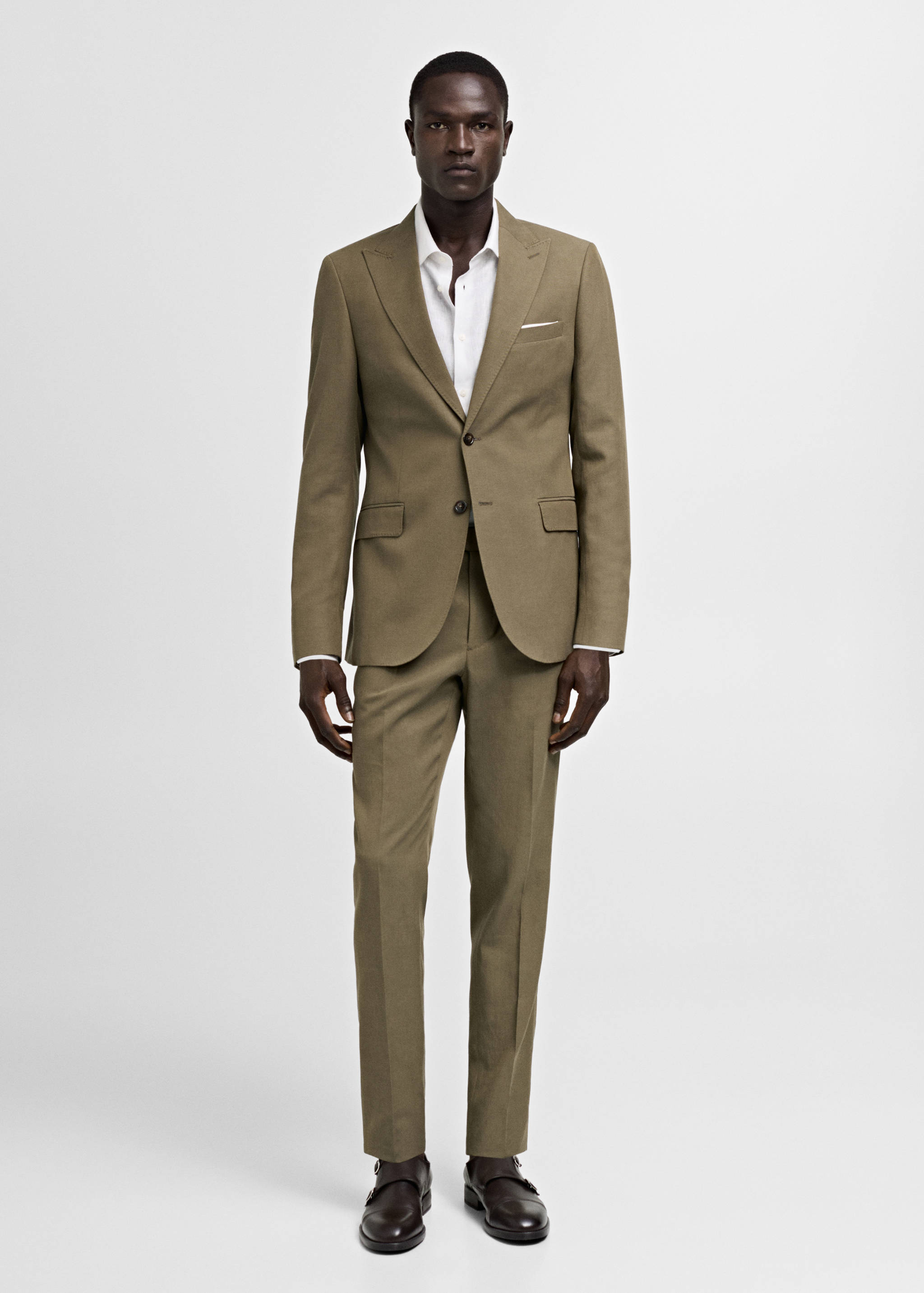 Slim-fit Tencel™ blend suit jacket - General plane