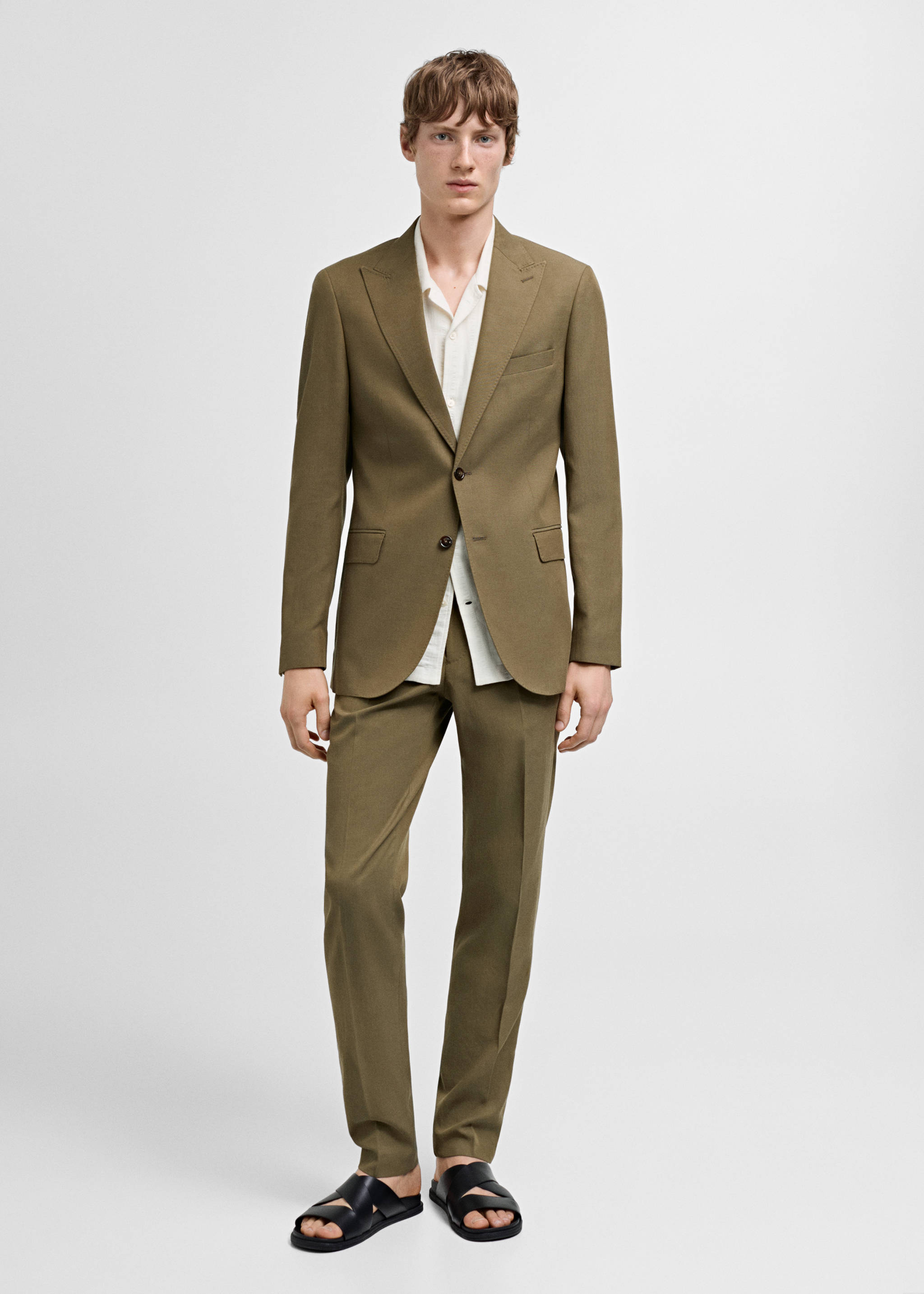 Slim-fit Tencel™ blend suit jacket - General plane