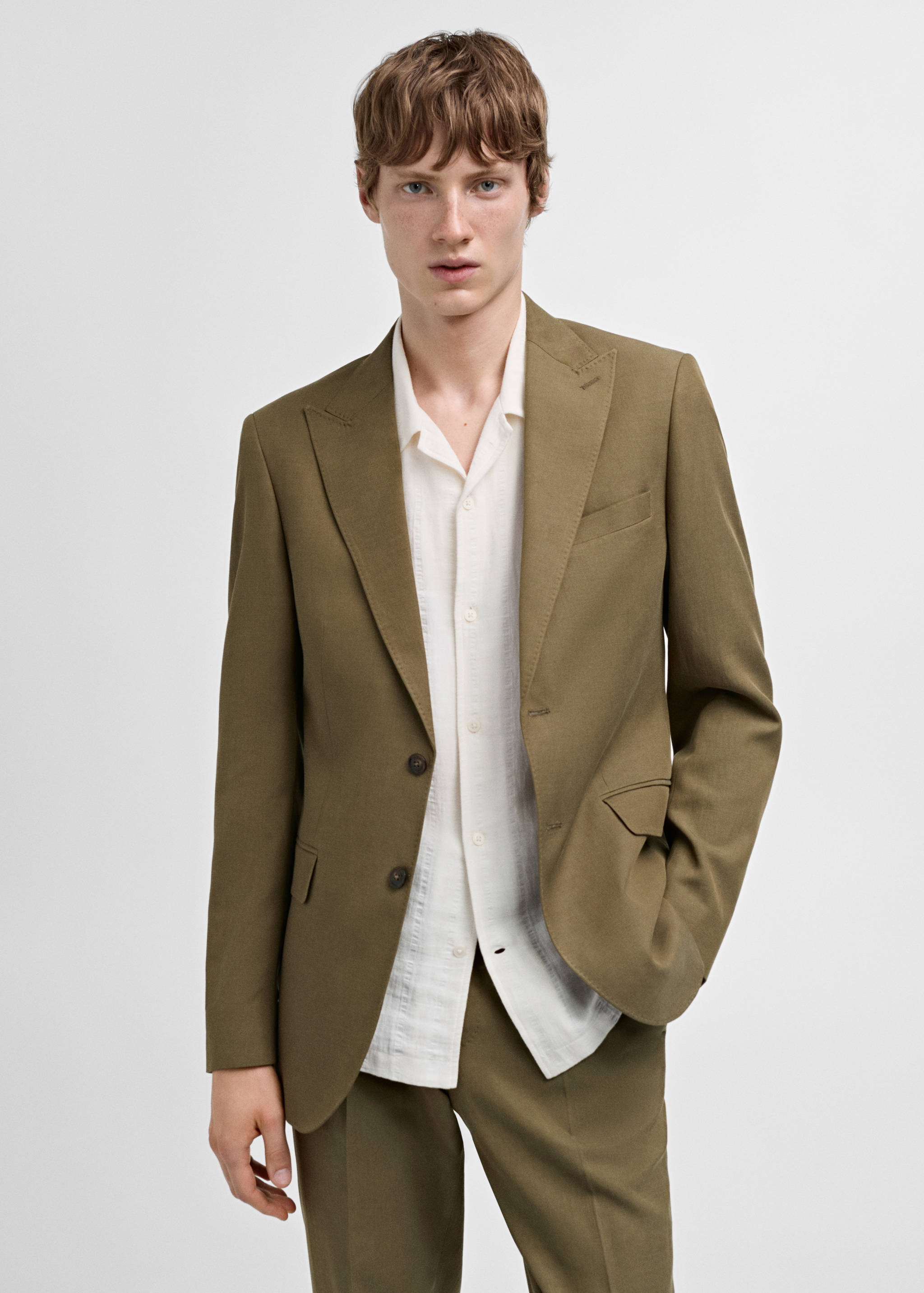 Slim-fit Tencel™ blend suit jacket - Medium plane