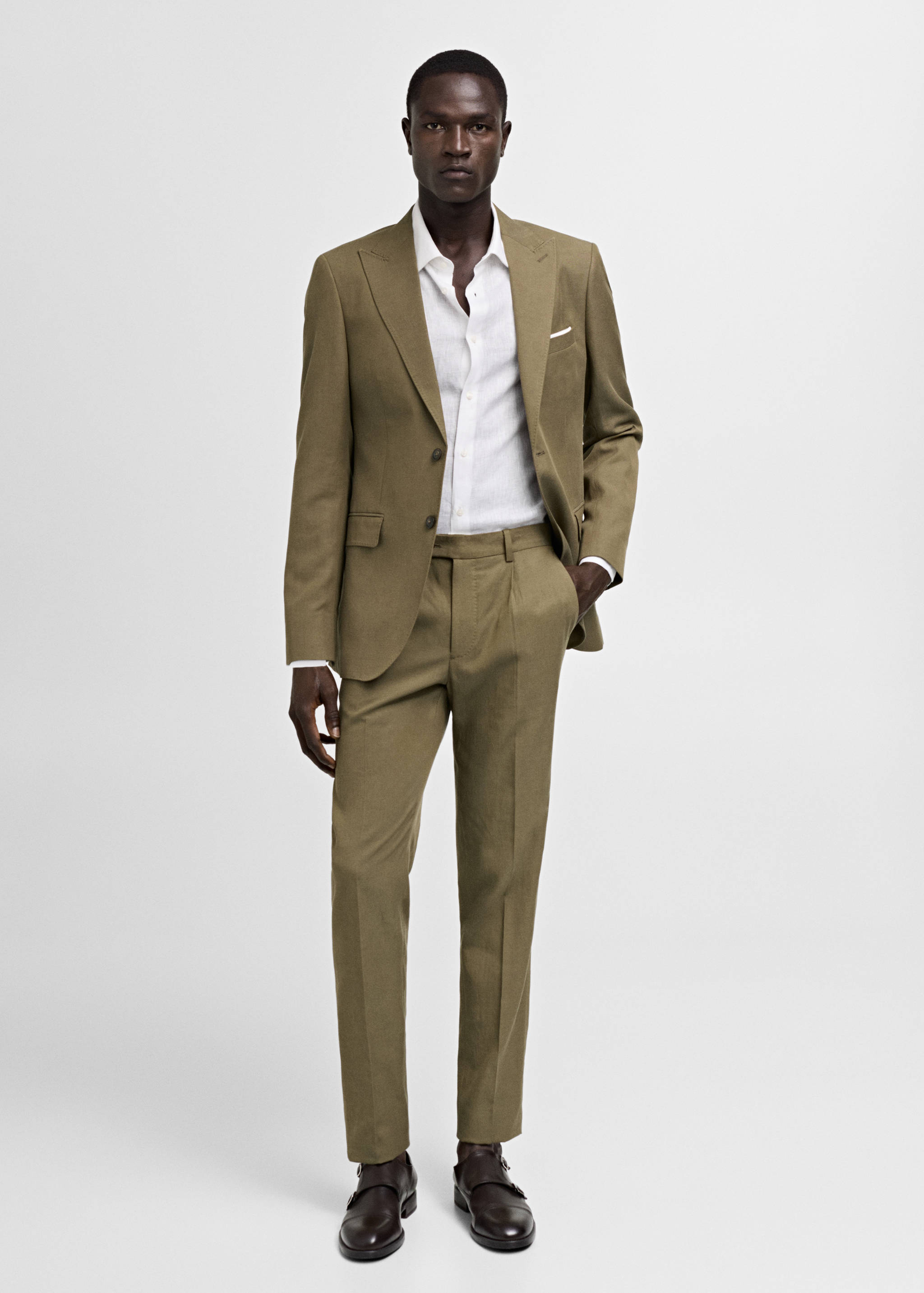 Slim-fit Tencel™ blend suit jacket - General plane