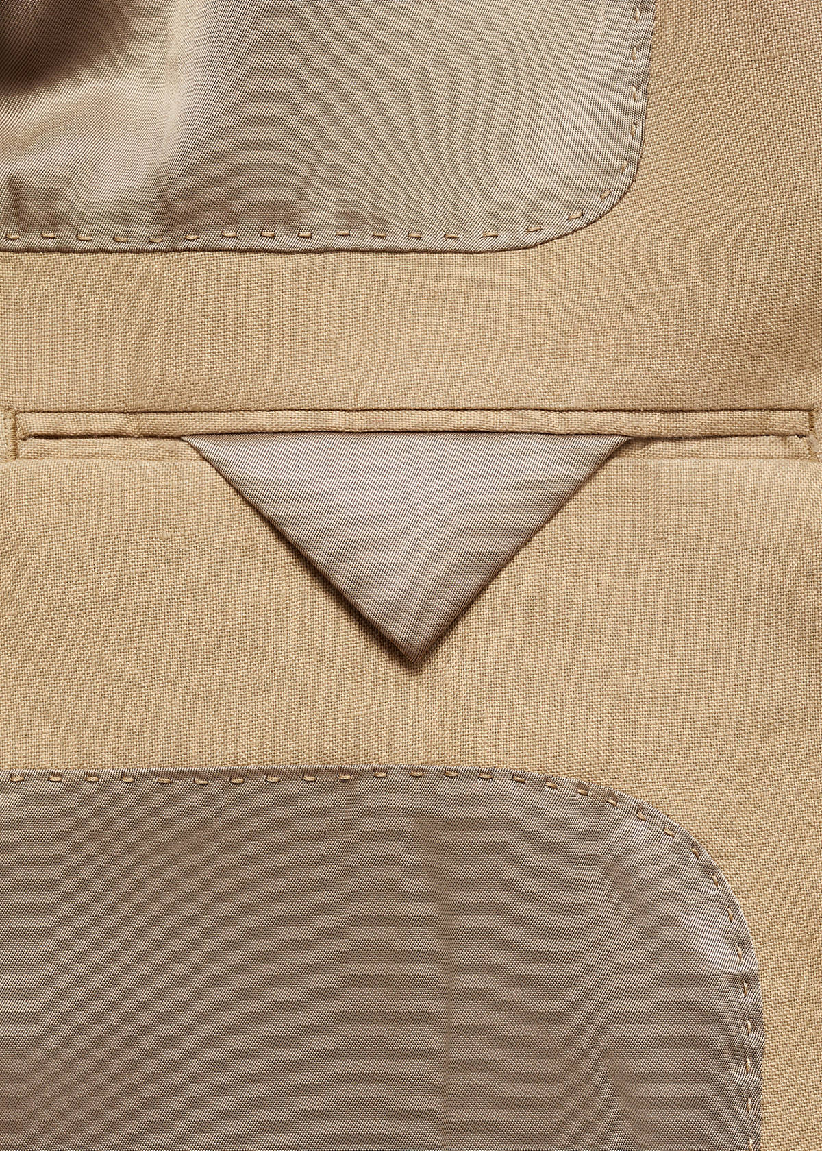 100% linen slim-fit suit jacket — Medium Brown