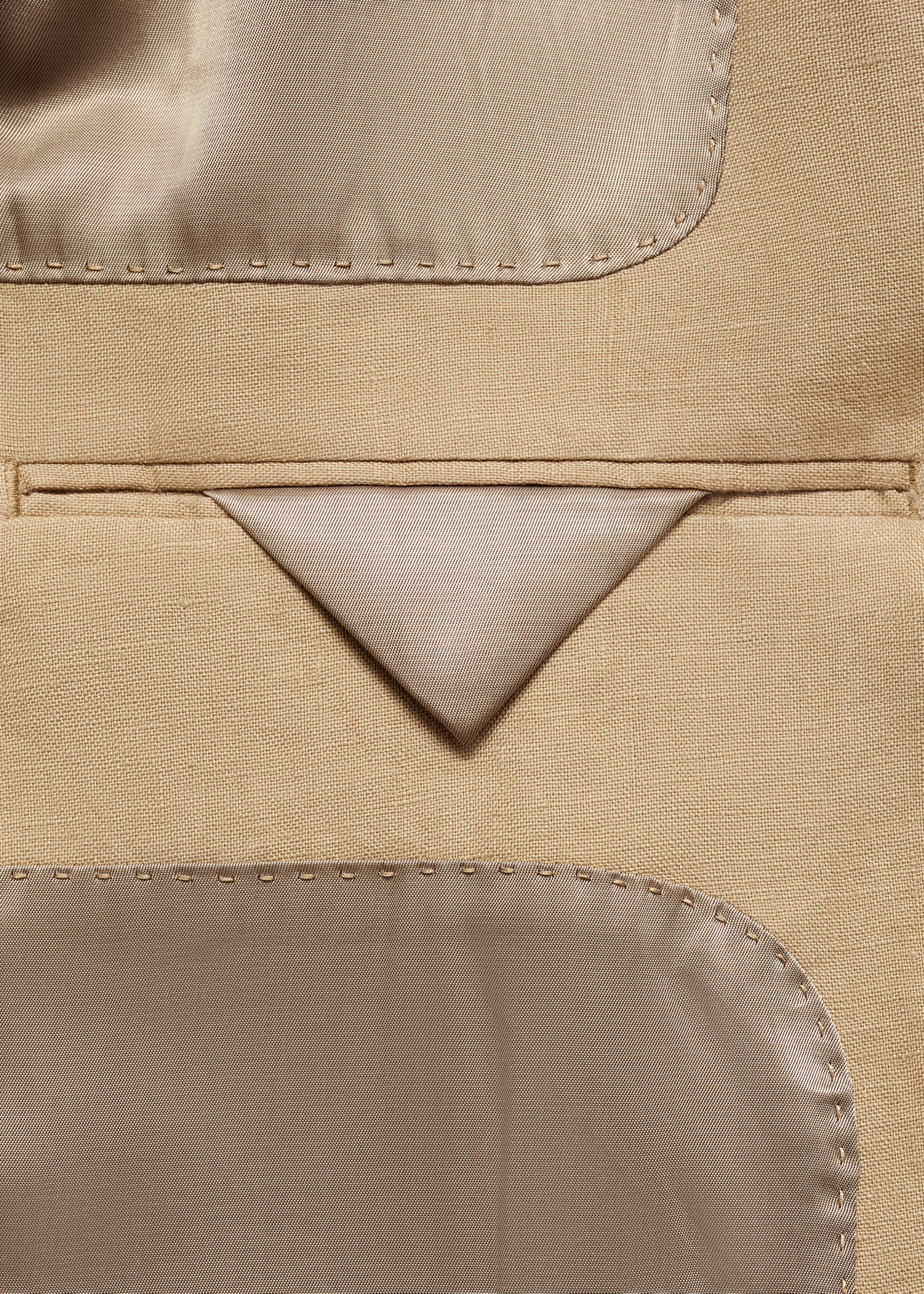 100% linen slim-fit suit jacket - Details of the article 0