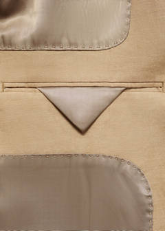 100% linen slim-fit suit jacket — Medium Brown 10