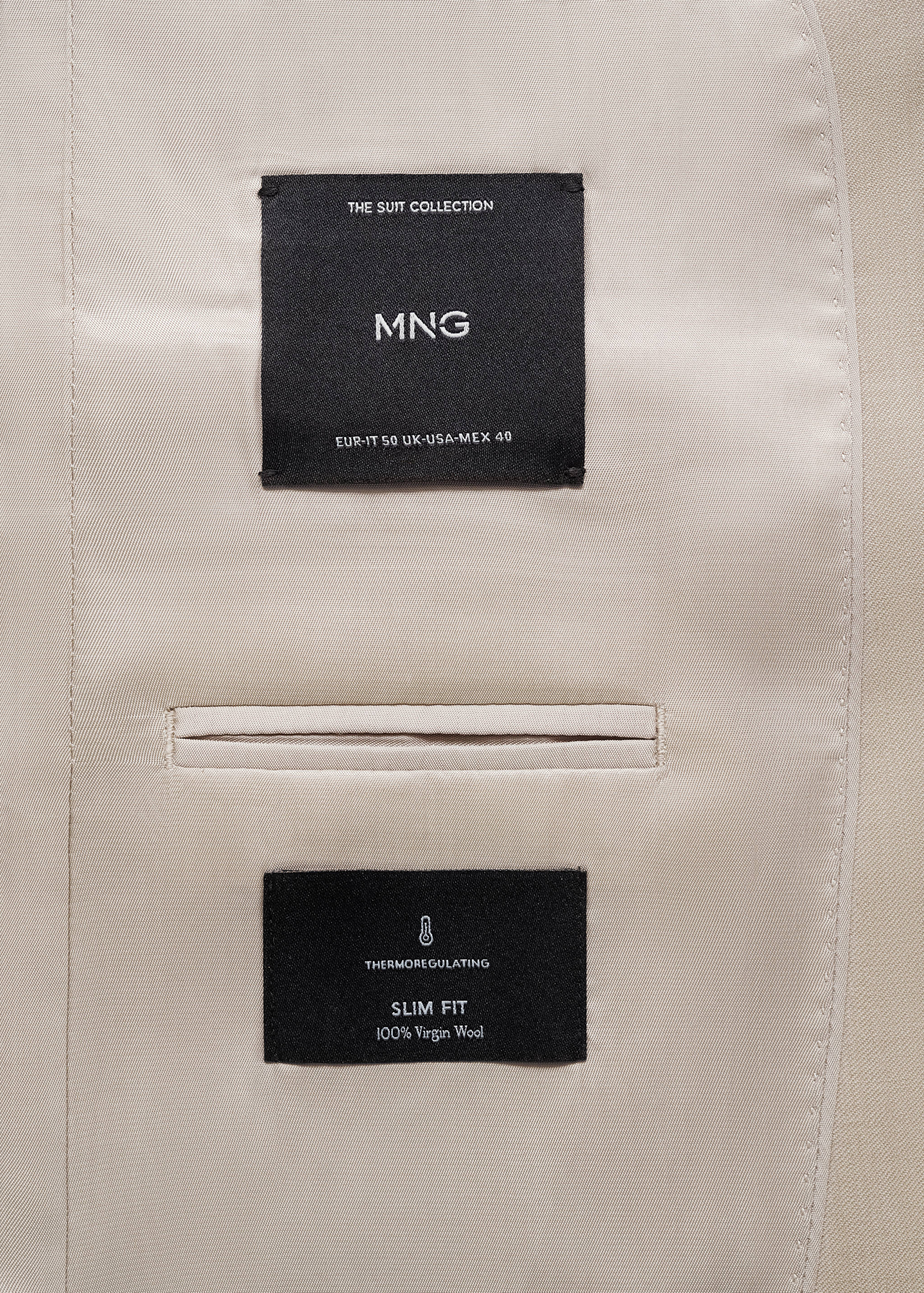 100% virgin wool slim-fit suit jacket - Details of the article 0