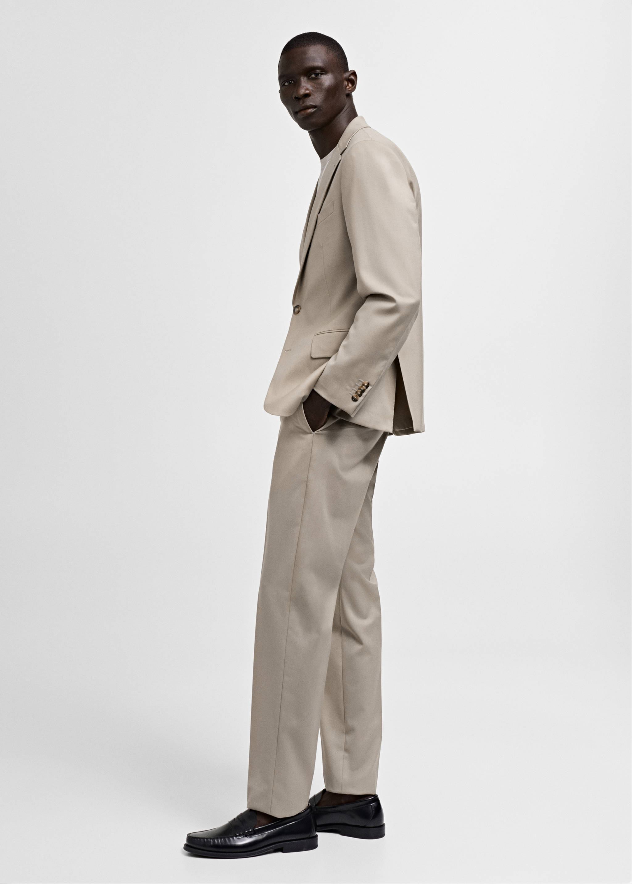 100% virgin wool slim-fit suit jacket - Details of the article 2