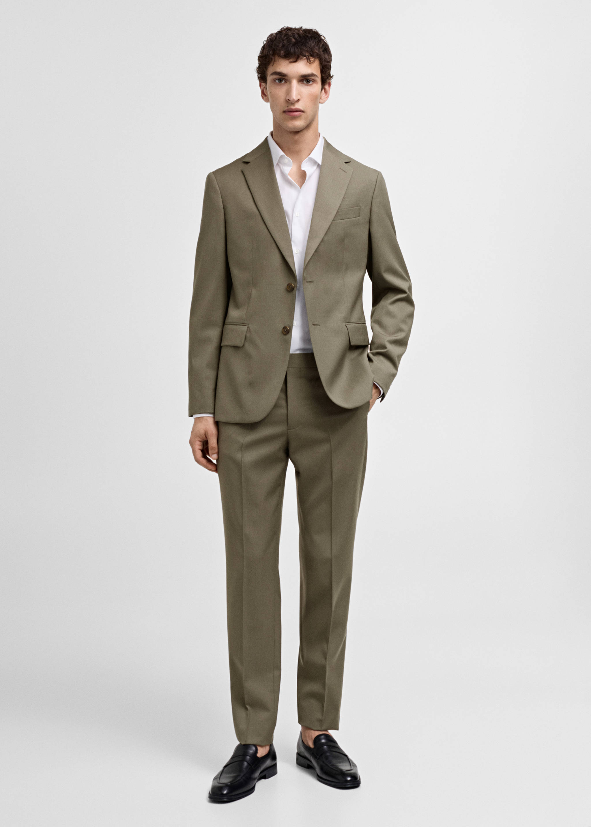 100% virgin wool slim-fit suit jacket - General plane