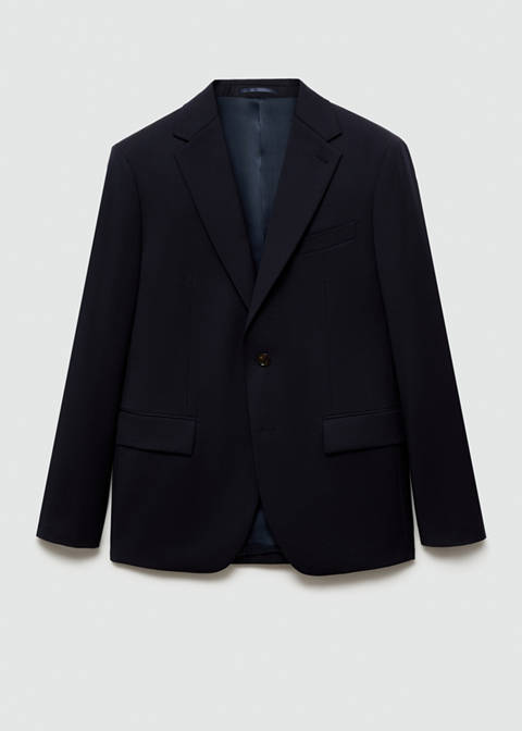 Mango %100 işlenmemiş yün dar kesim blazer ceket
