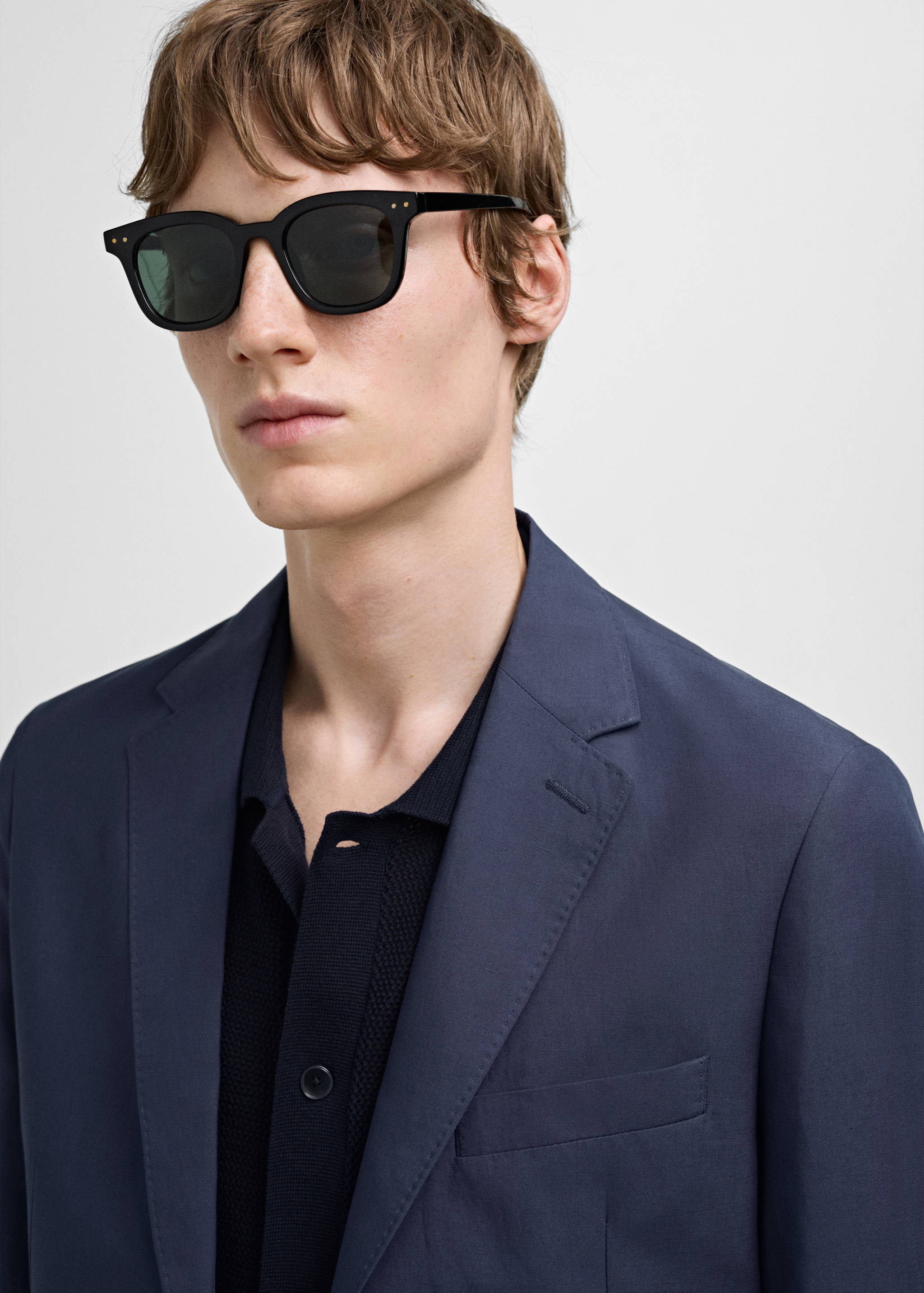 弹力面料修身西装夹克 - null