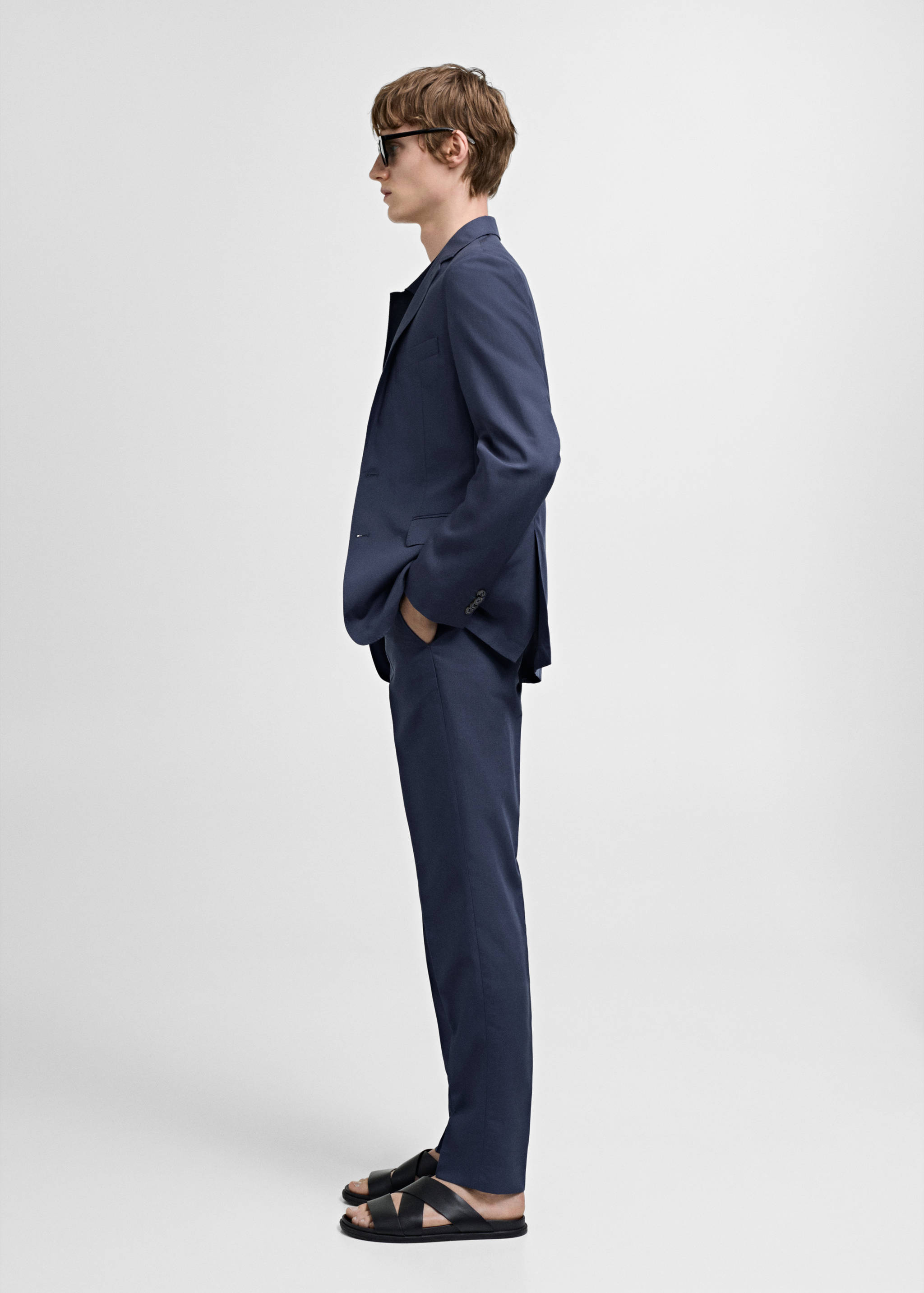 弹力面料修身西装夹克 - null