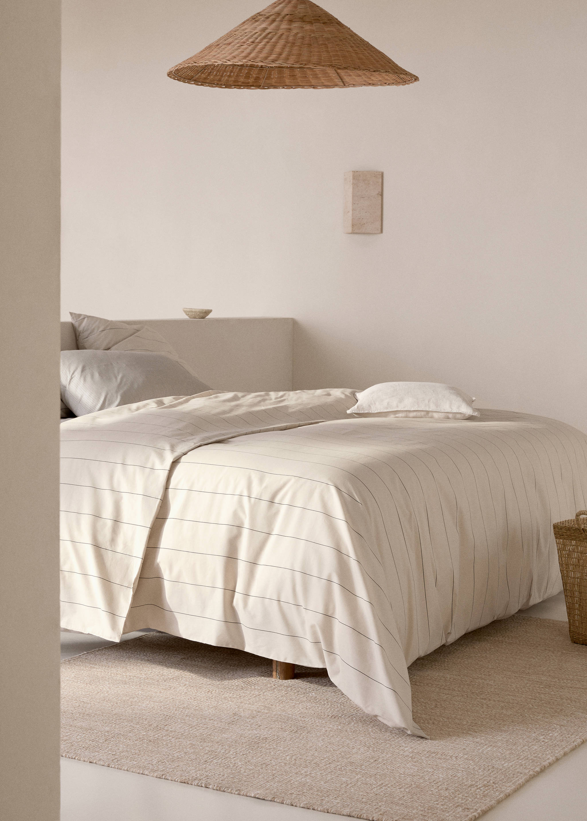 100% cotton striped duvet cover for king bed - General plane