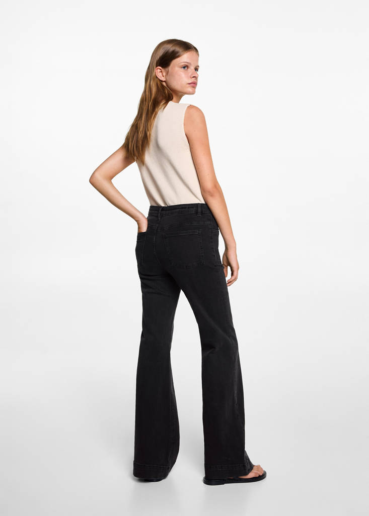 Flared jeans with pocket — Black denim