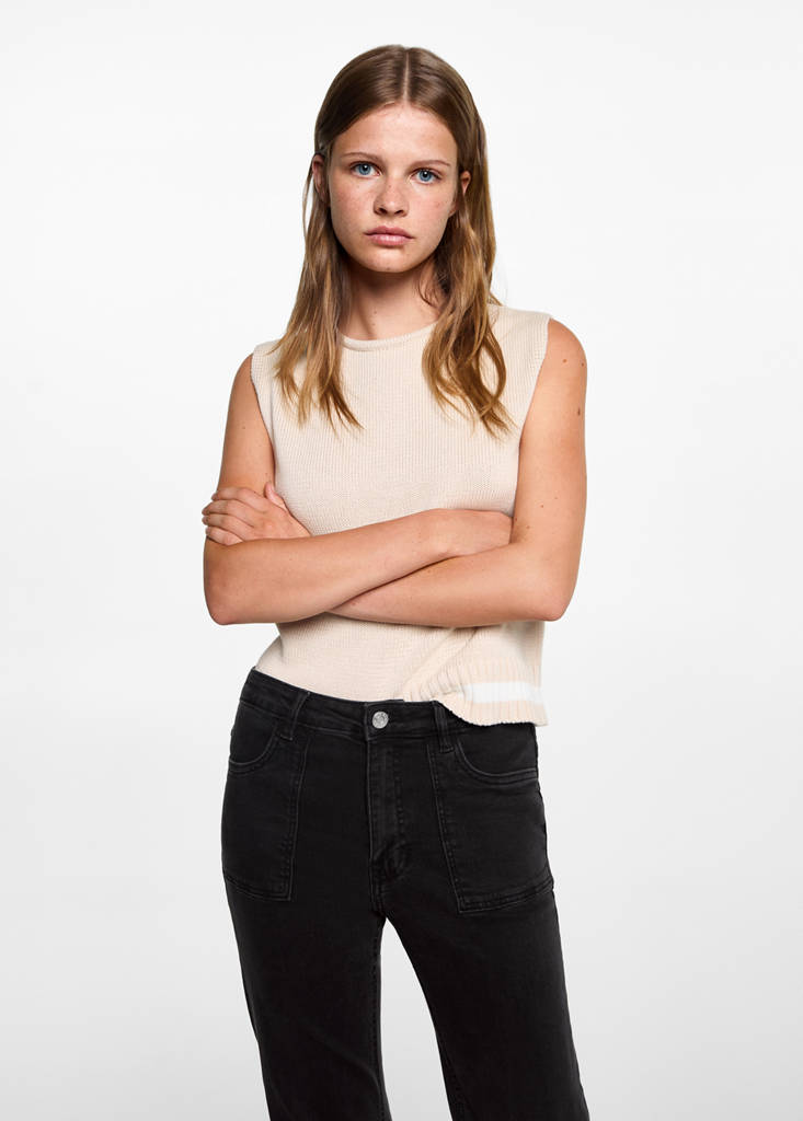 Flared jeans with pocket — Black denim