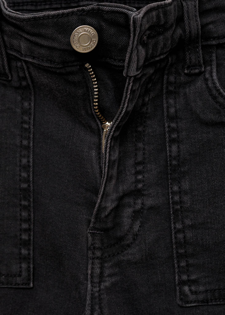Flared jeans with pocket — Black denim
