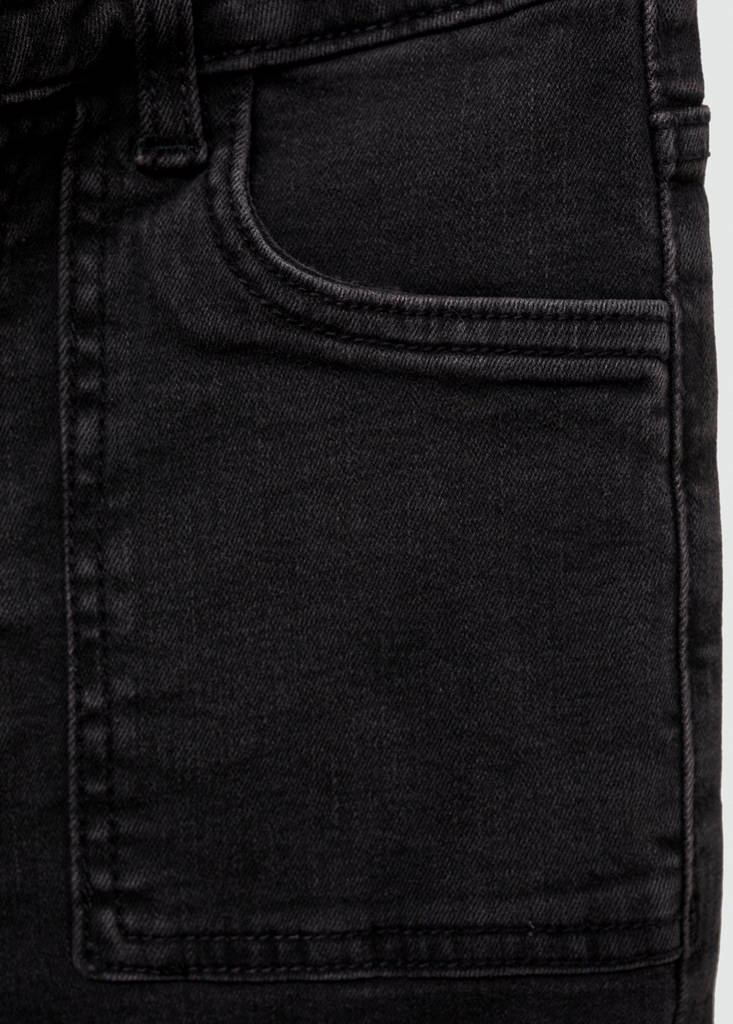 Flared jeans with pocket — Black denim