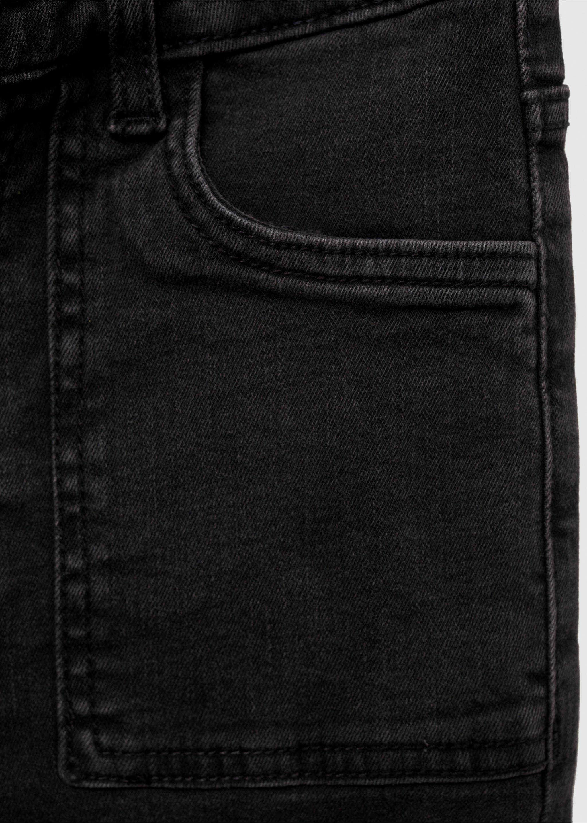 Flared jeans with pocket - Details of the article 0, Black denim. Ref: 77010610-00.
