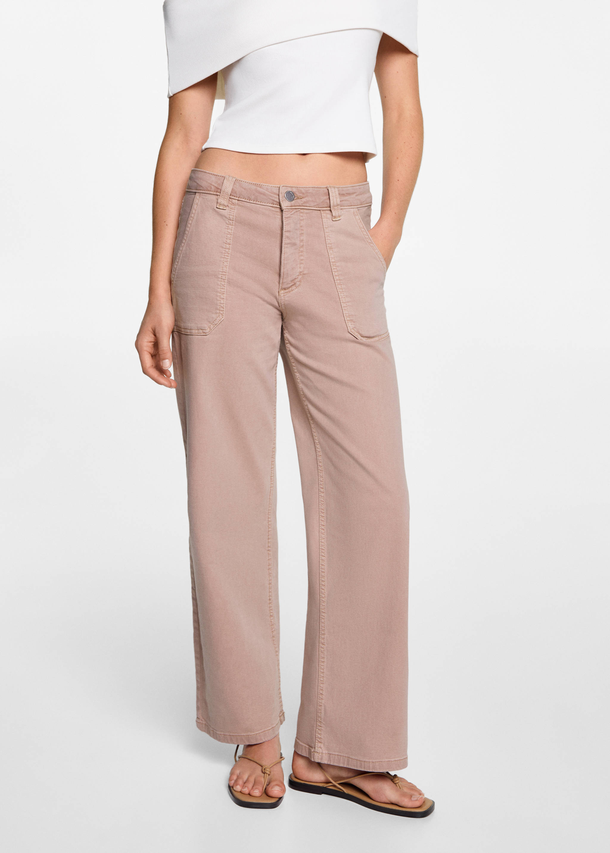 Culotte jeans with pockets - Medium plane