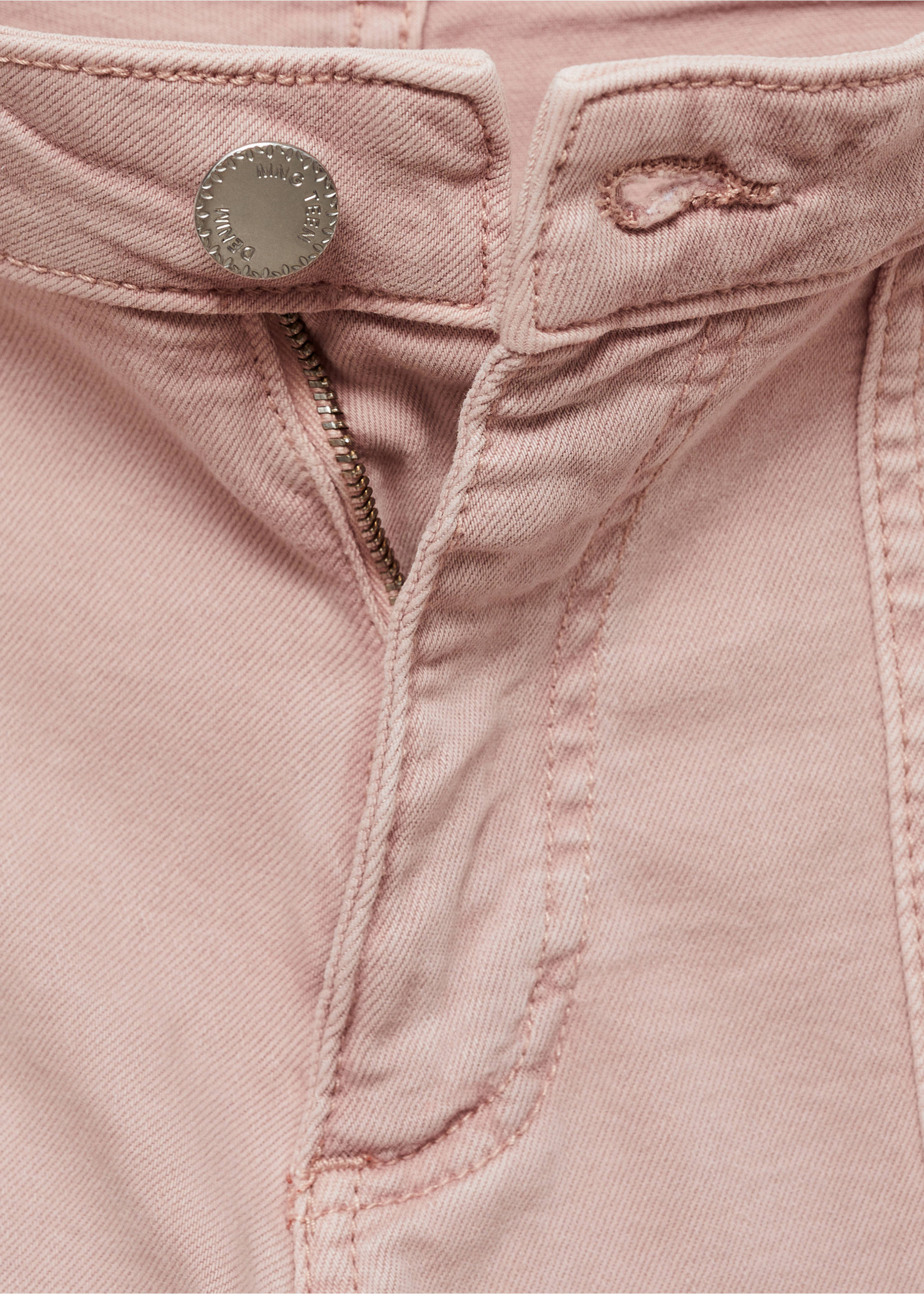 Culotte jeans with pockets - Details of the article 8, Pastel Pink. Ref: 77010611-00.