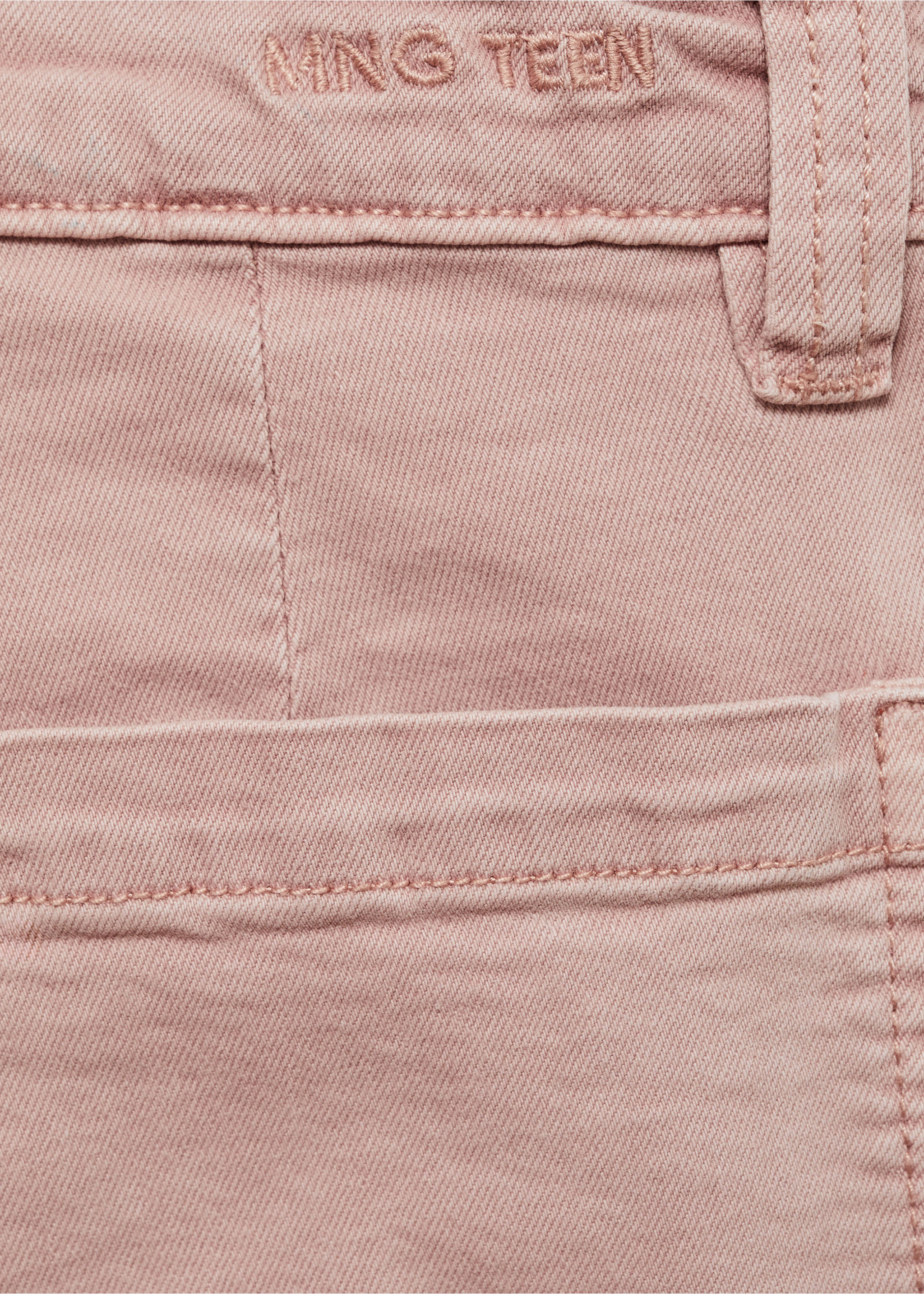 Culotte jeans with pockets - Details of the article 0, Pastel Pink. Ref: 77010611-00.