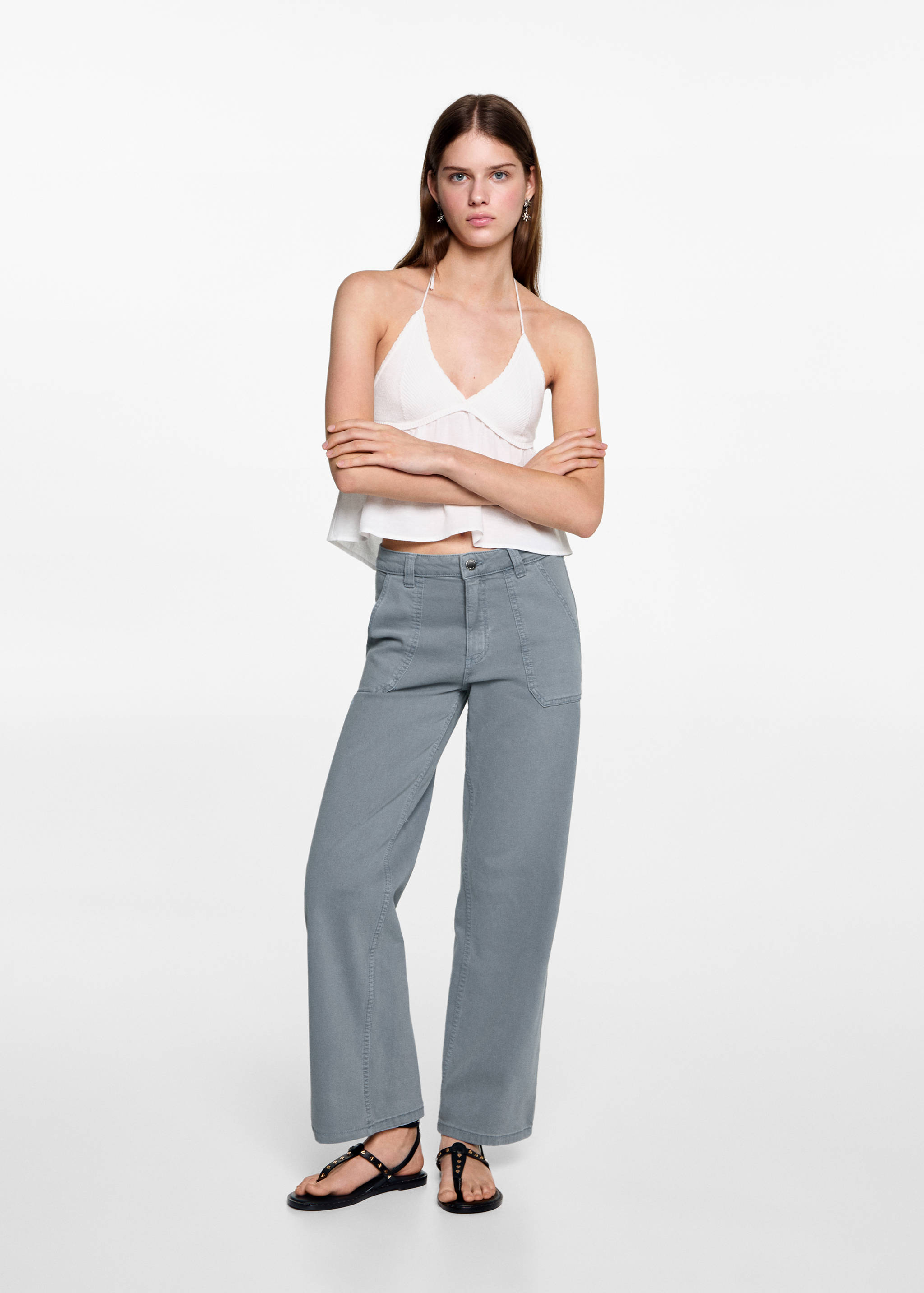 Culotte trousers with pockets - General plane