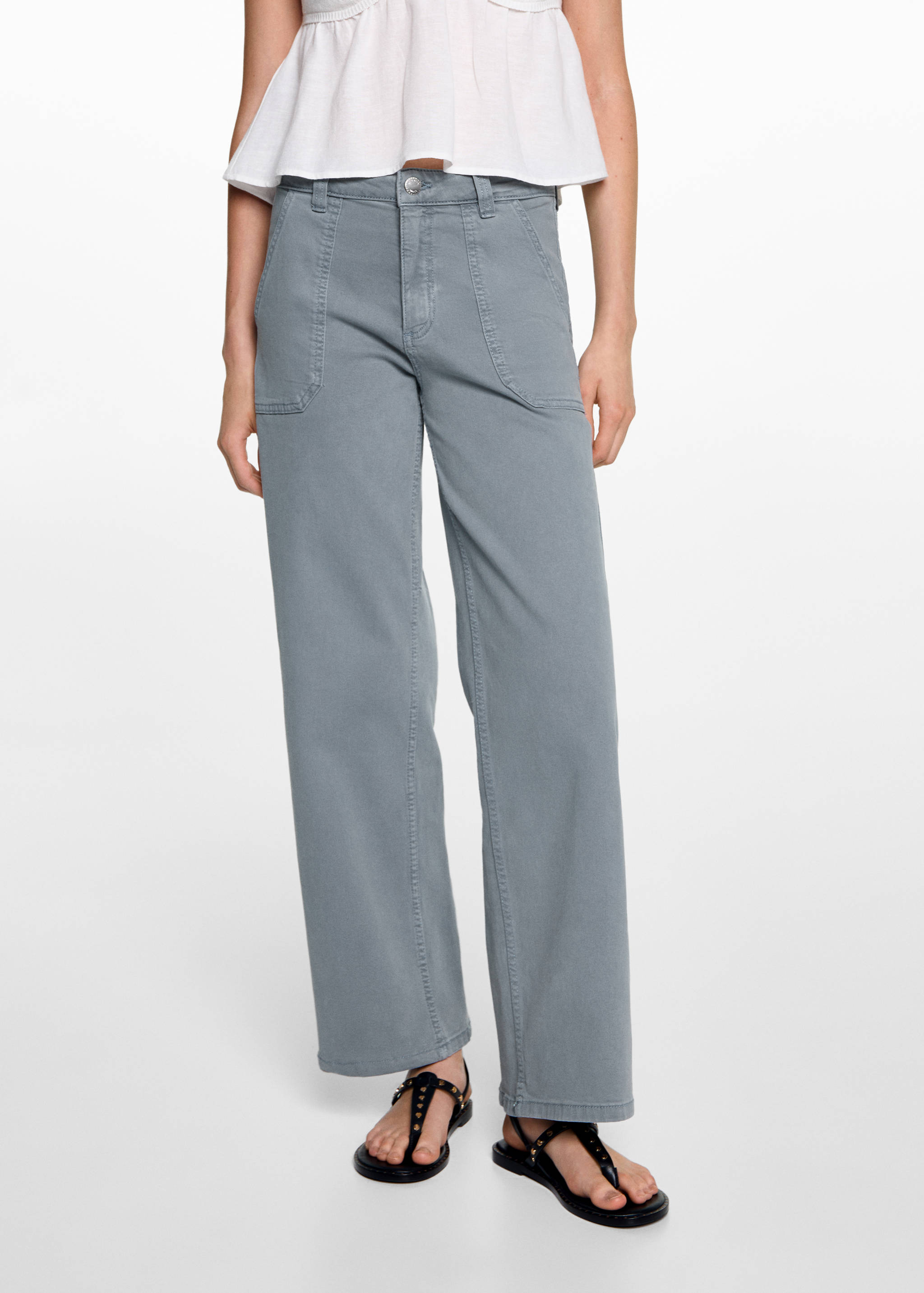 Culotte trousers with pockets - Medium plane