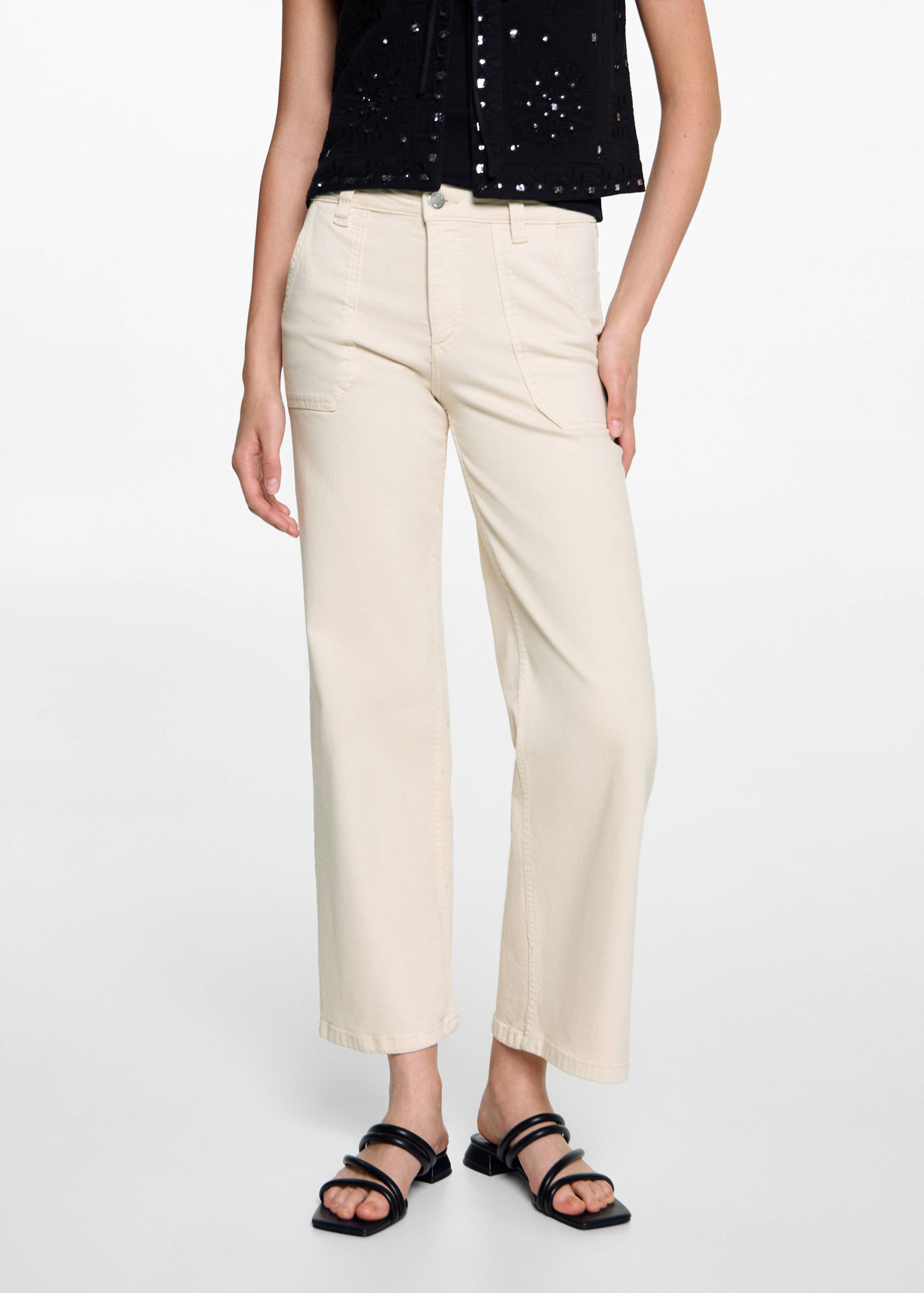 Culotte trousers with pockets - Medium plane