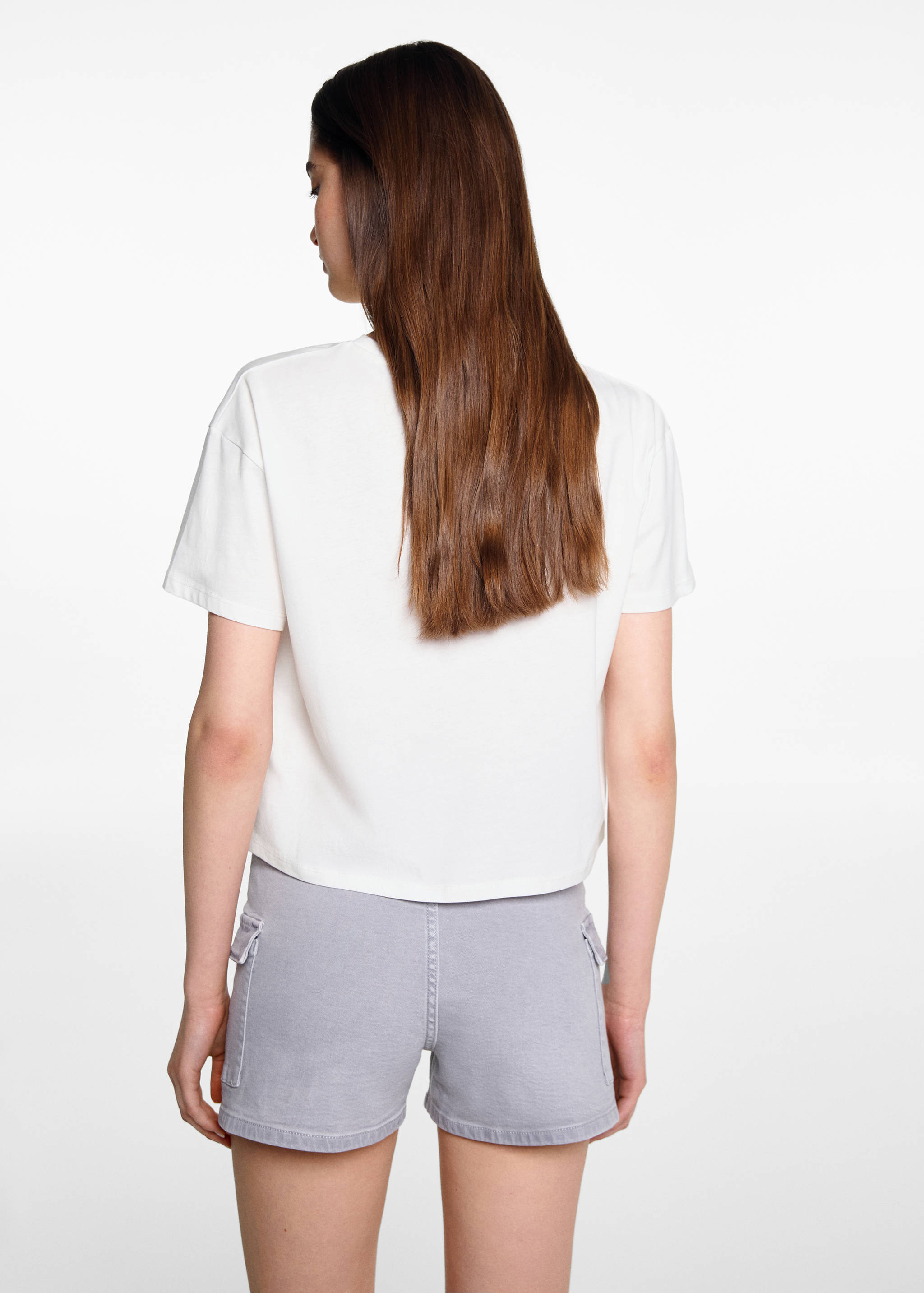 Printed cropped t-shirt - Reverse of the article