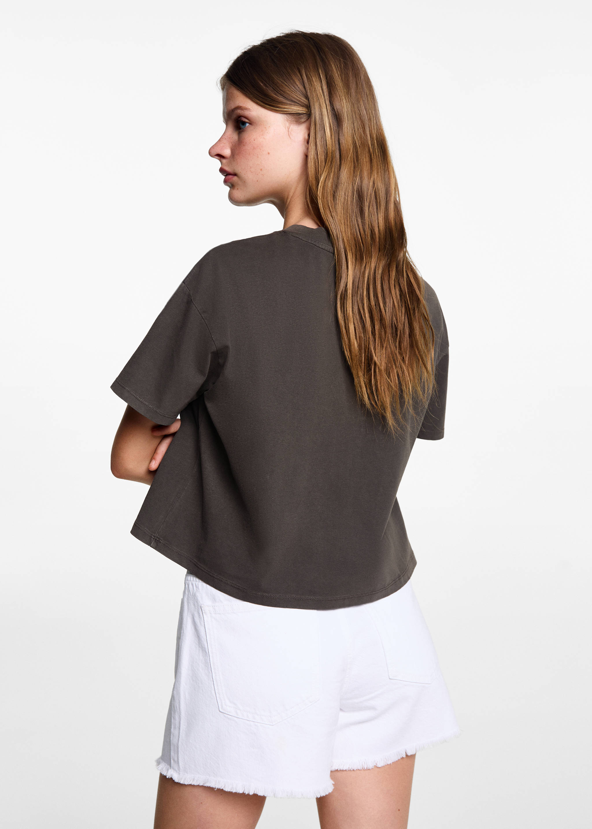 T-shirt crop imprimé - Verso de l’article