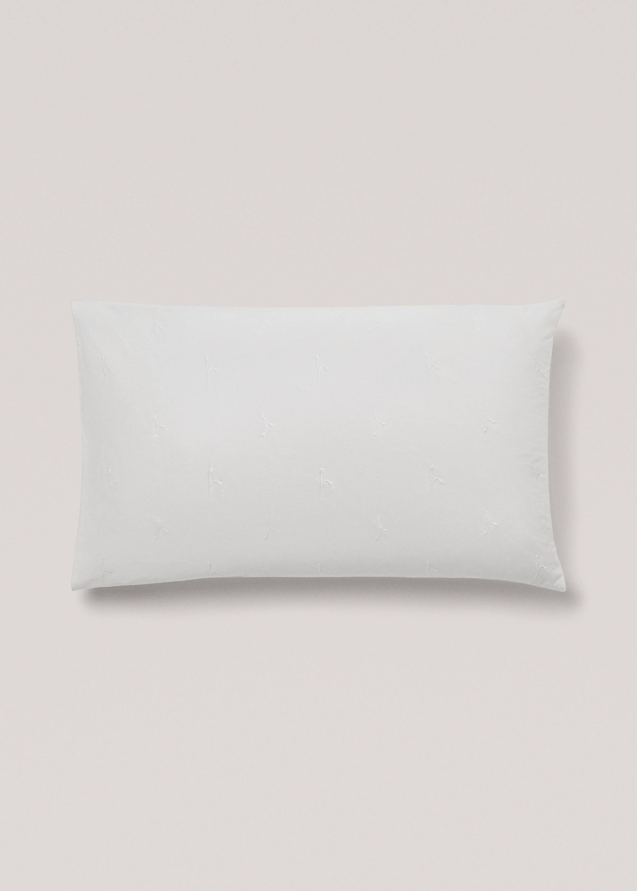 Floral embroidered cotton pillowcase 50x75cm - Article without model