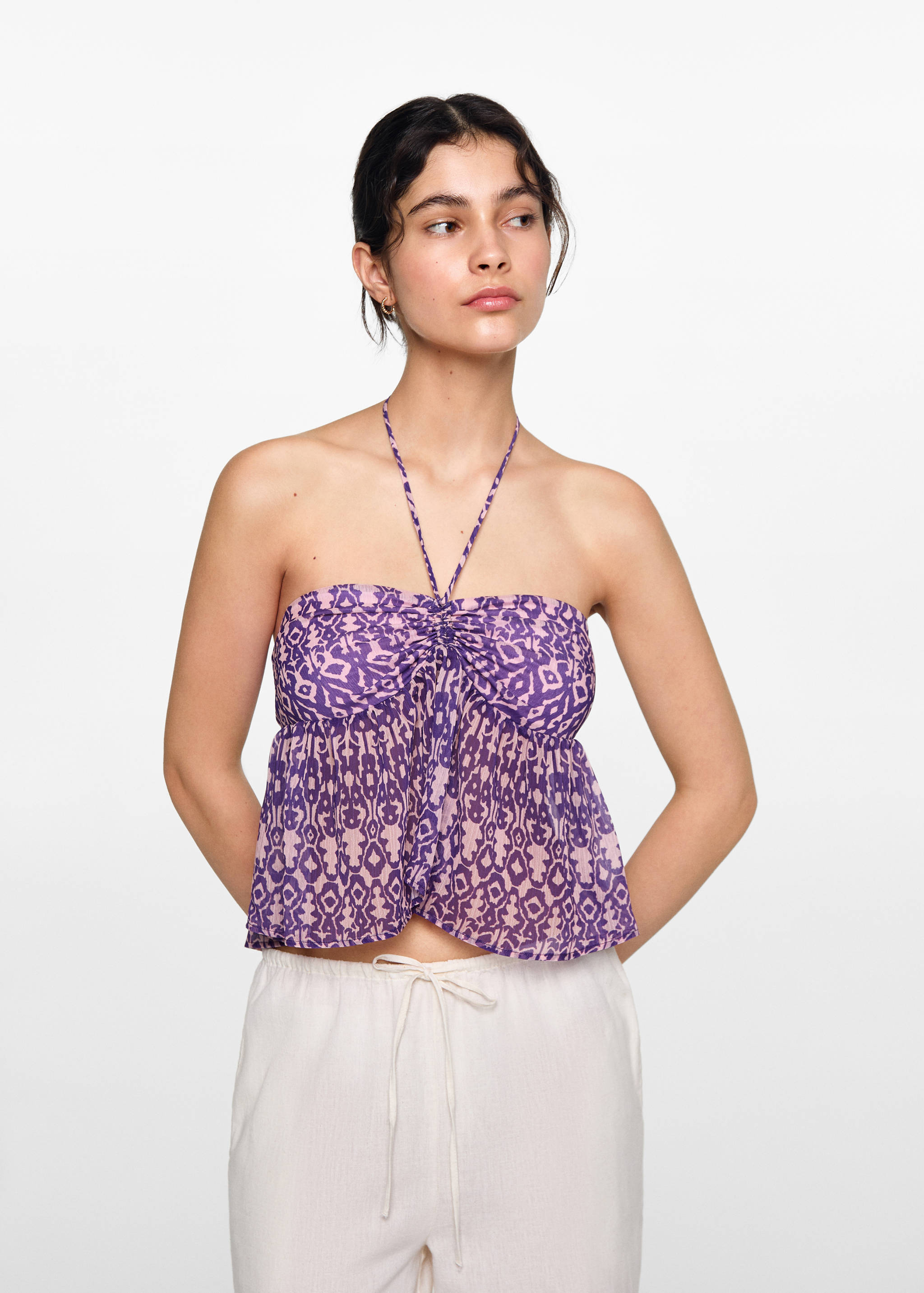 Print ruched top - Medium plane