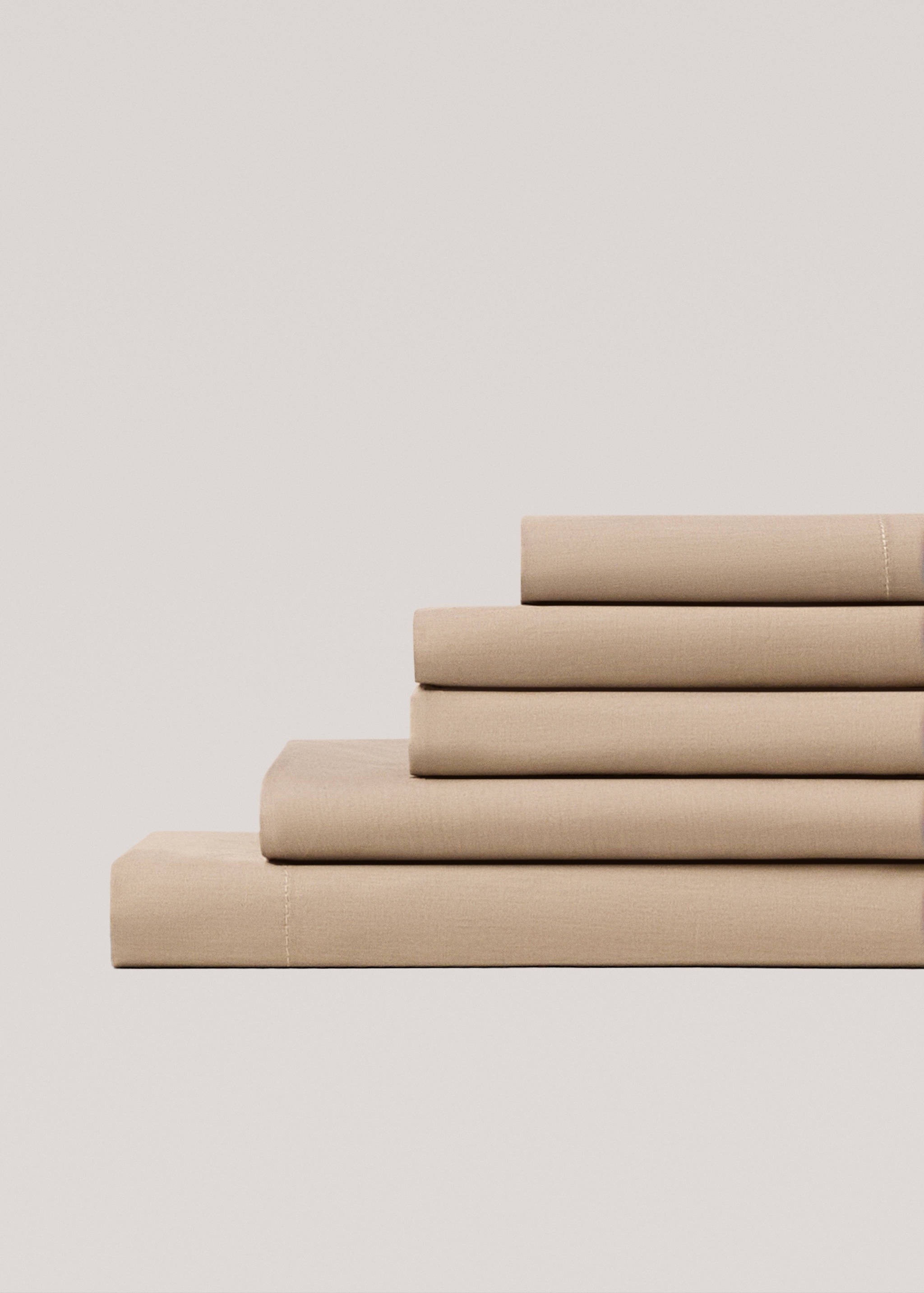 Cotton fitted sheet for queen bed - Medium plane