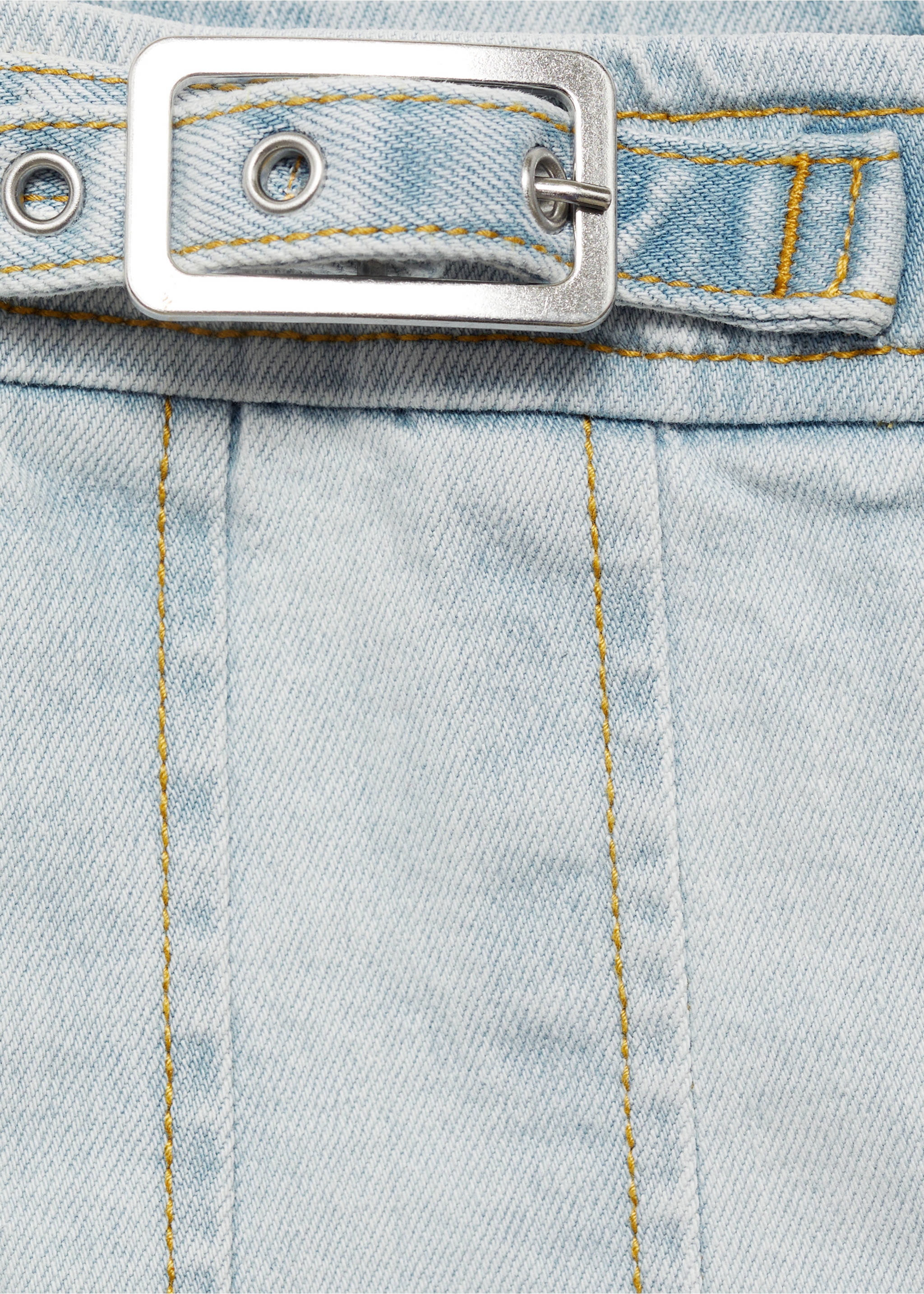 Denim mini-skirt - Details of the article 8, Blue. Ref: 77011507-00.