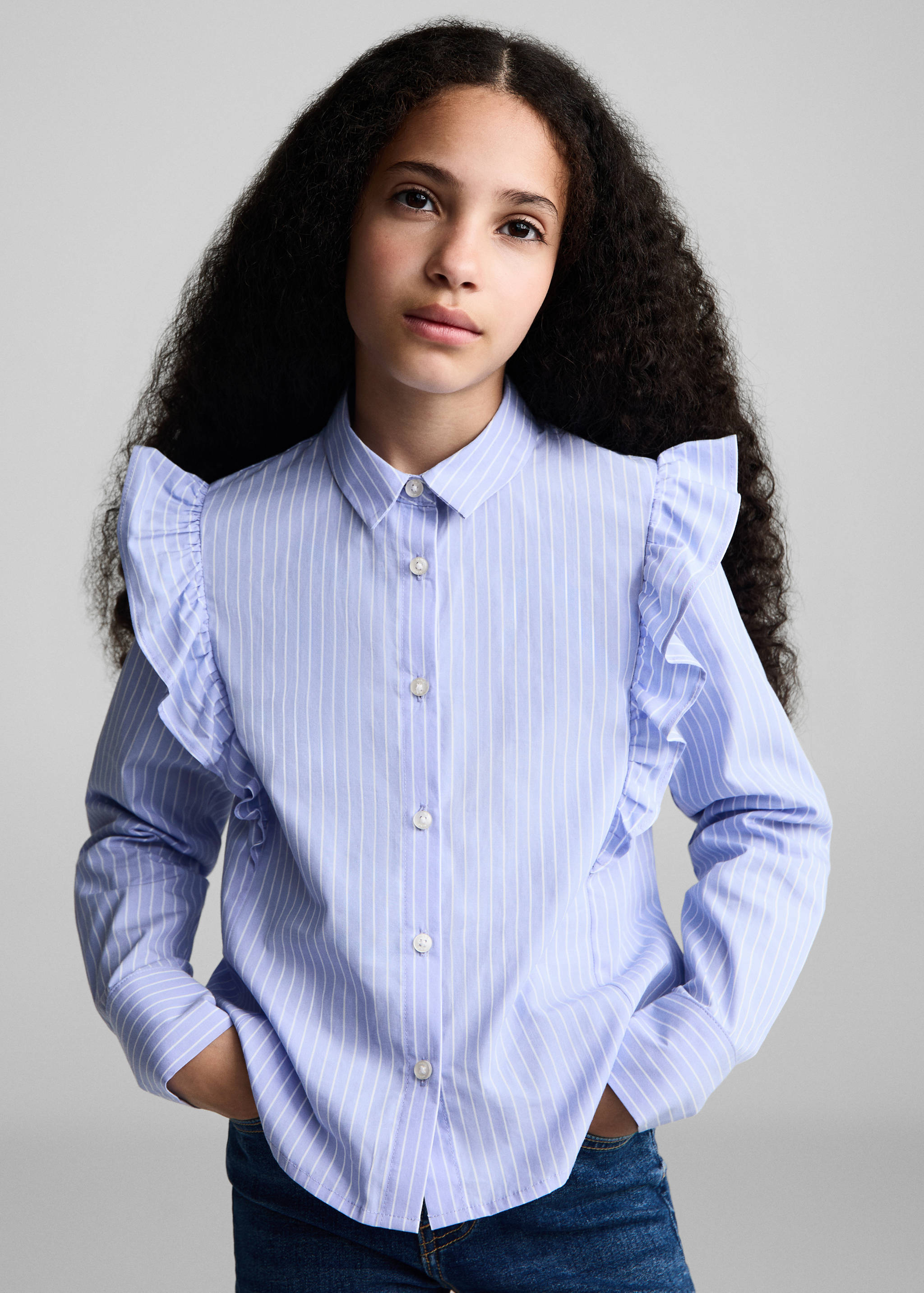 Ruffled cotton shirt - Medium plane