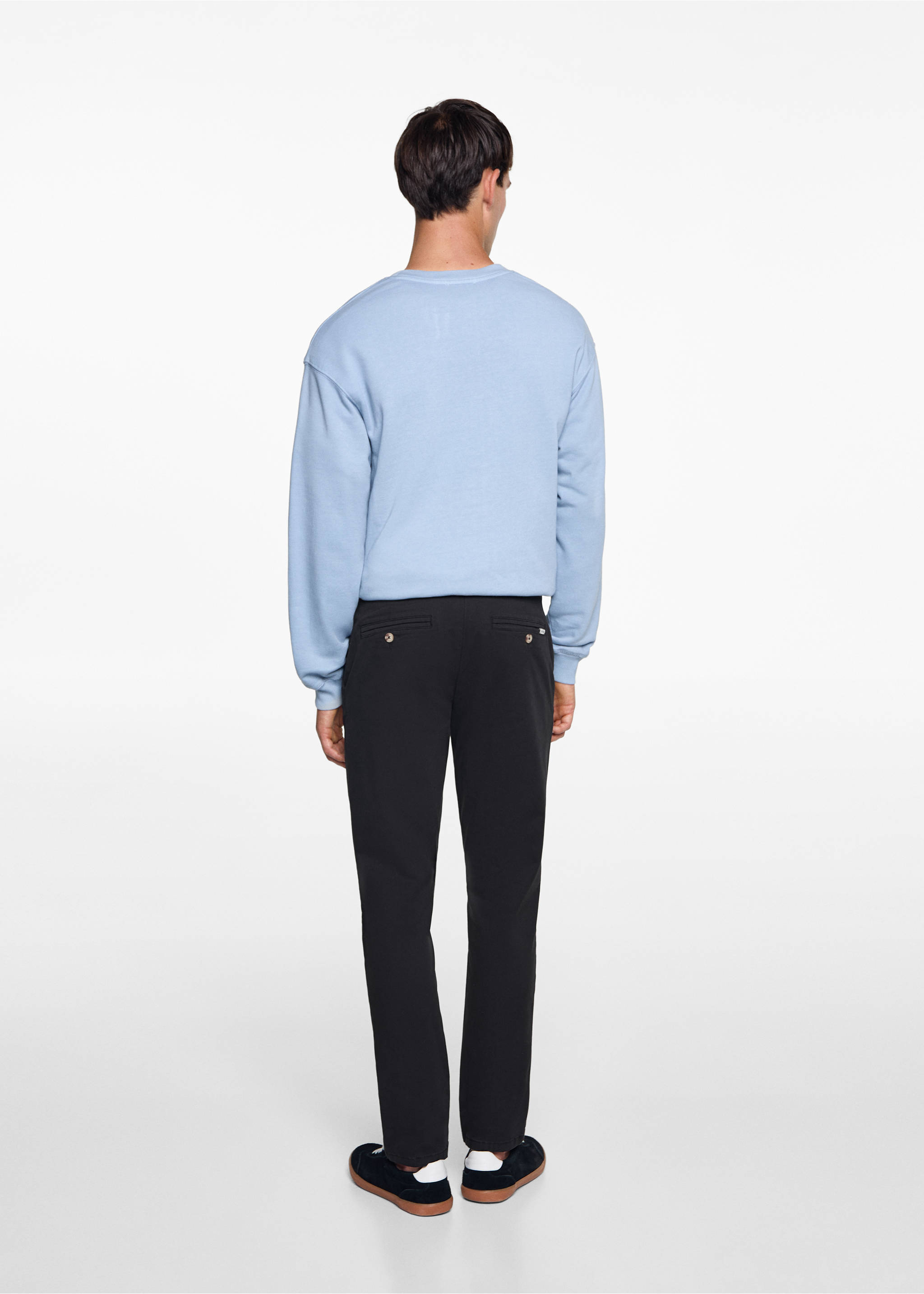 Pantalón chino algodón - Reverso del artículo, Negro. Ref: 77011510-00.