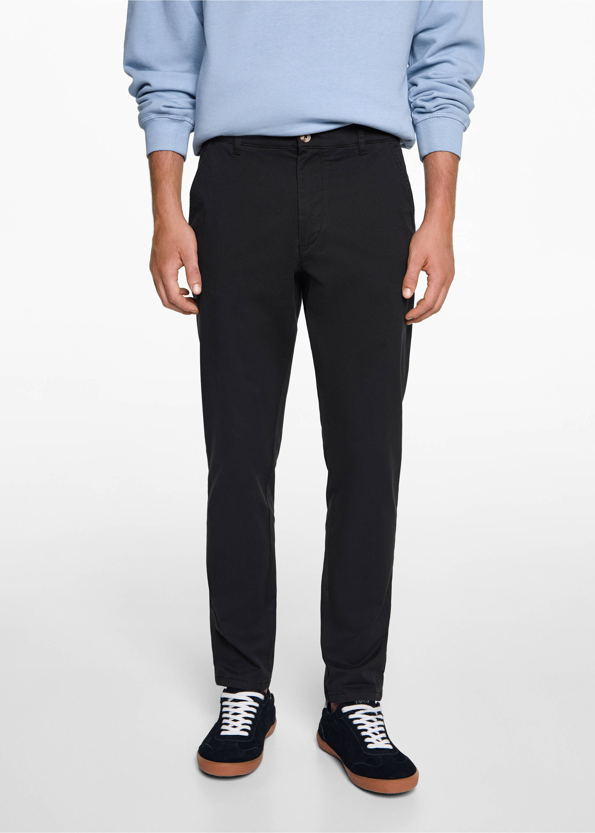 Pantalón chino algodón - Detalle del artículo 3, Negro. Ref: 77011510-00.
