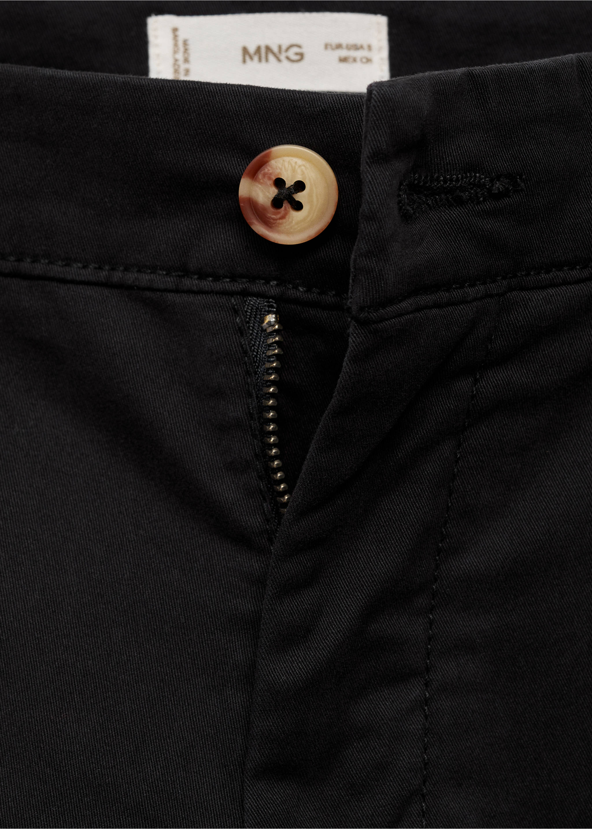 Pantalón chino algodón - Detalle del artículo 8, Negro. Ref: 77011510-00.
