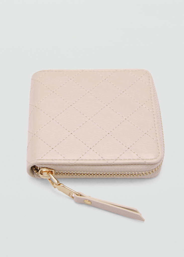 Wallet with decorative stitching — Off White