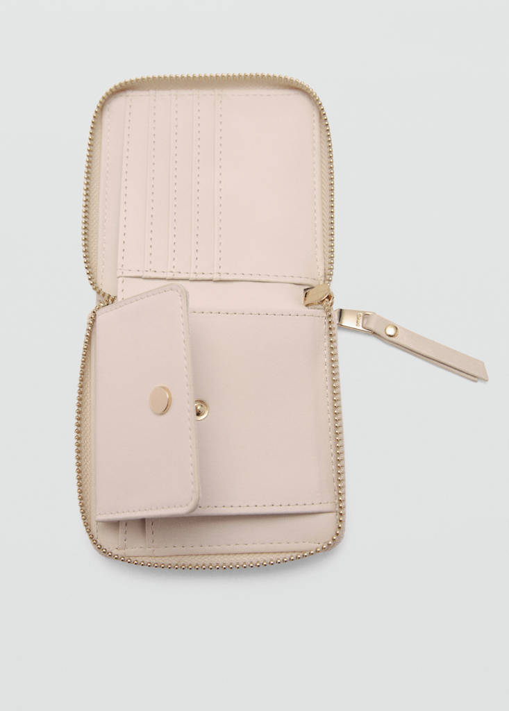 Wallet with decorative stitching — Off White