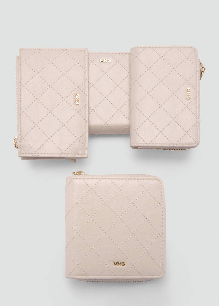 Wallet with decorative stitching — Off White
