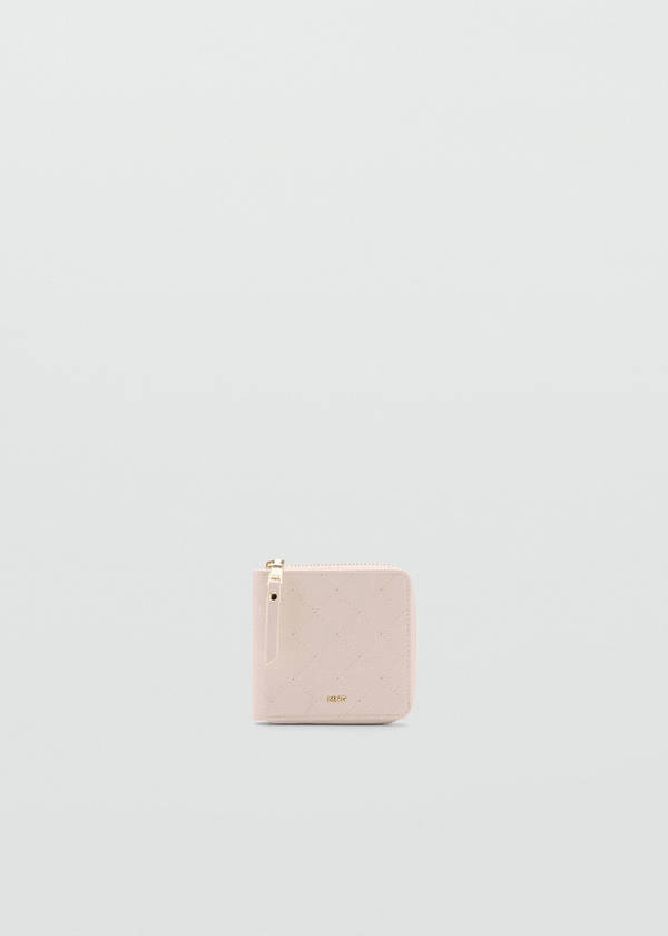 Wallet with decorative stitching — Off White