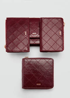 Wallet with decorative stitching — Burgundy 4