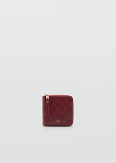Wallet with decorative stitching — Burgundy 1