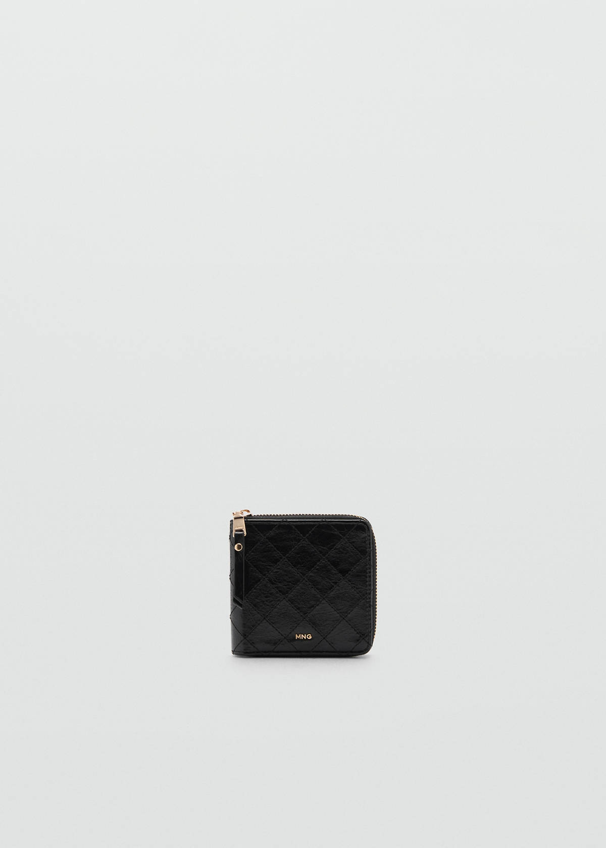 Wallet with decorative stitching — Black