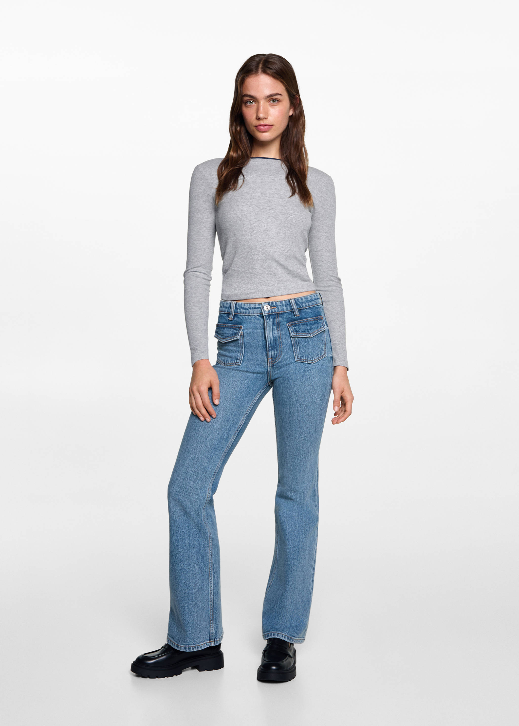 Flared jeans with pocket - General plane