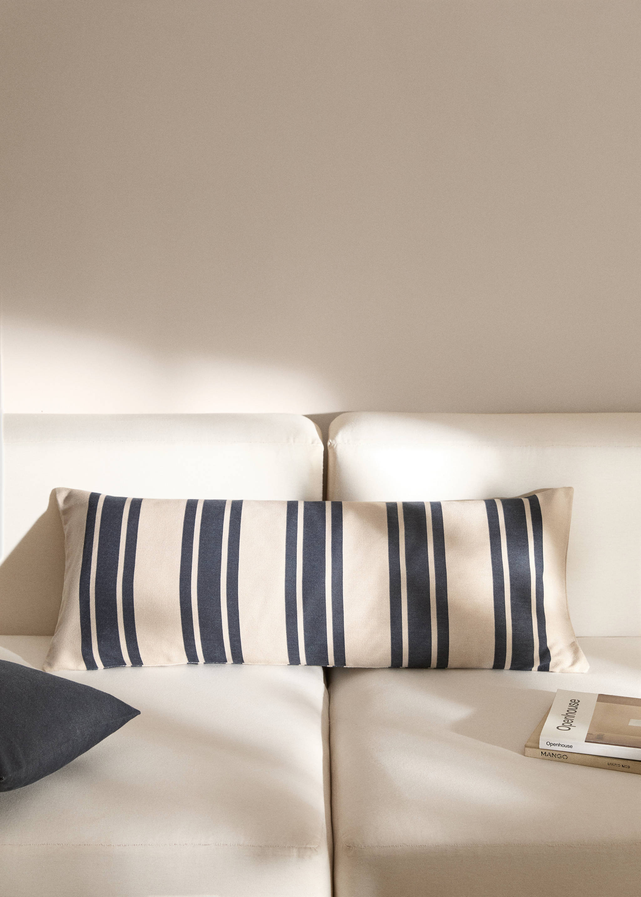 Funda coixí cotó ratlles 35x90cm - Pla general