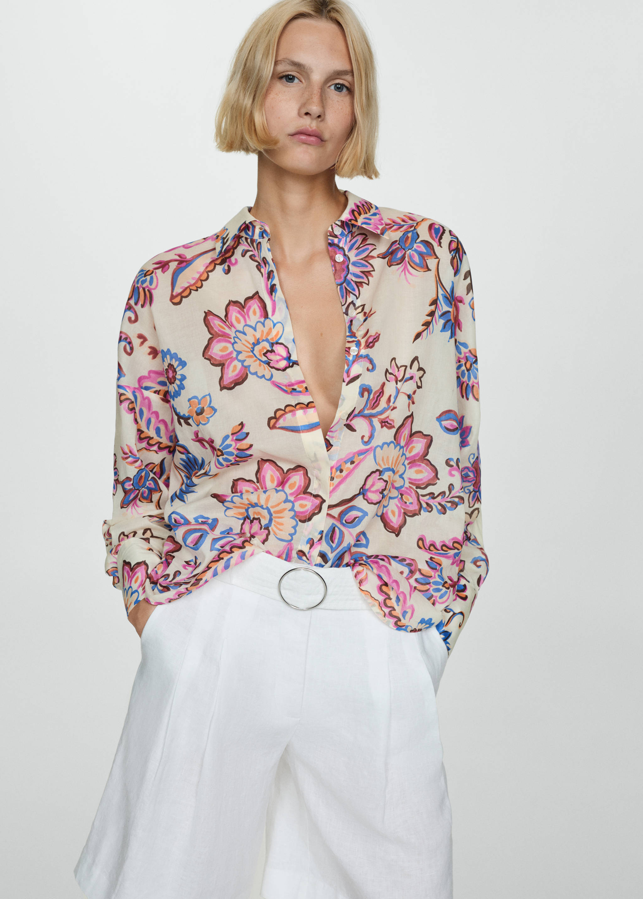 Flowy floral print shirt - Details of the article 2