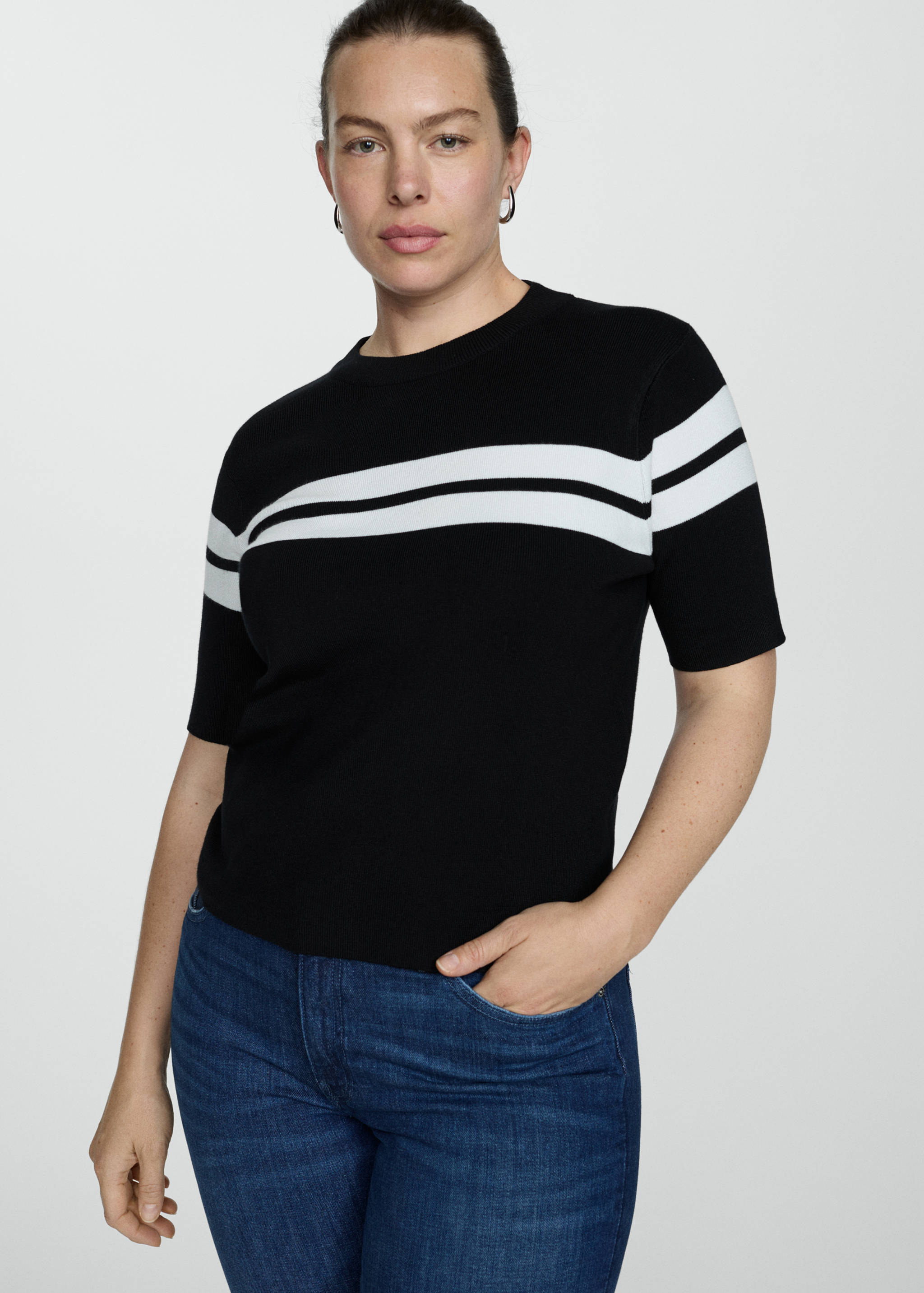 Knit striped sweater - Details of the article 5