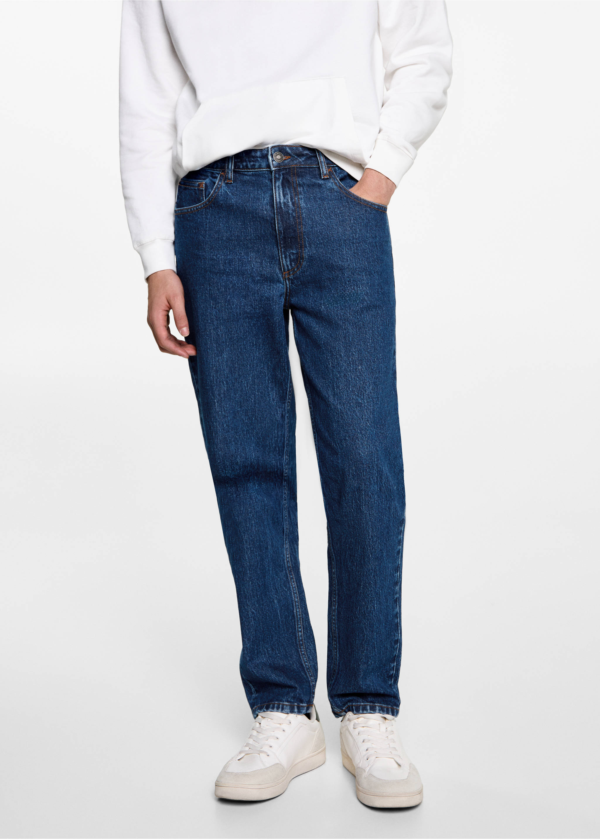 Regular-fit jeans - Details of the article 3, Dark Blue. Ref: 77012921-00.