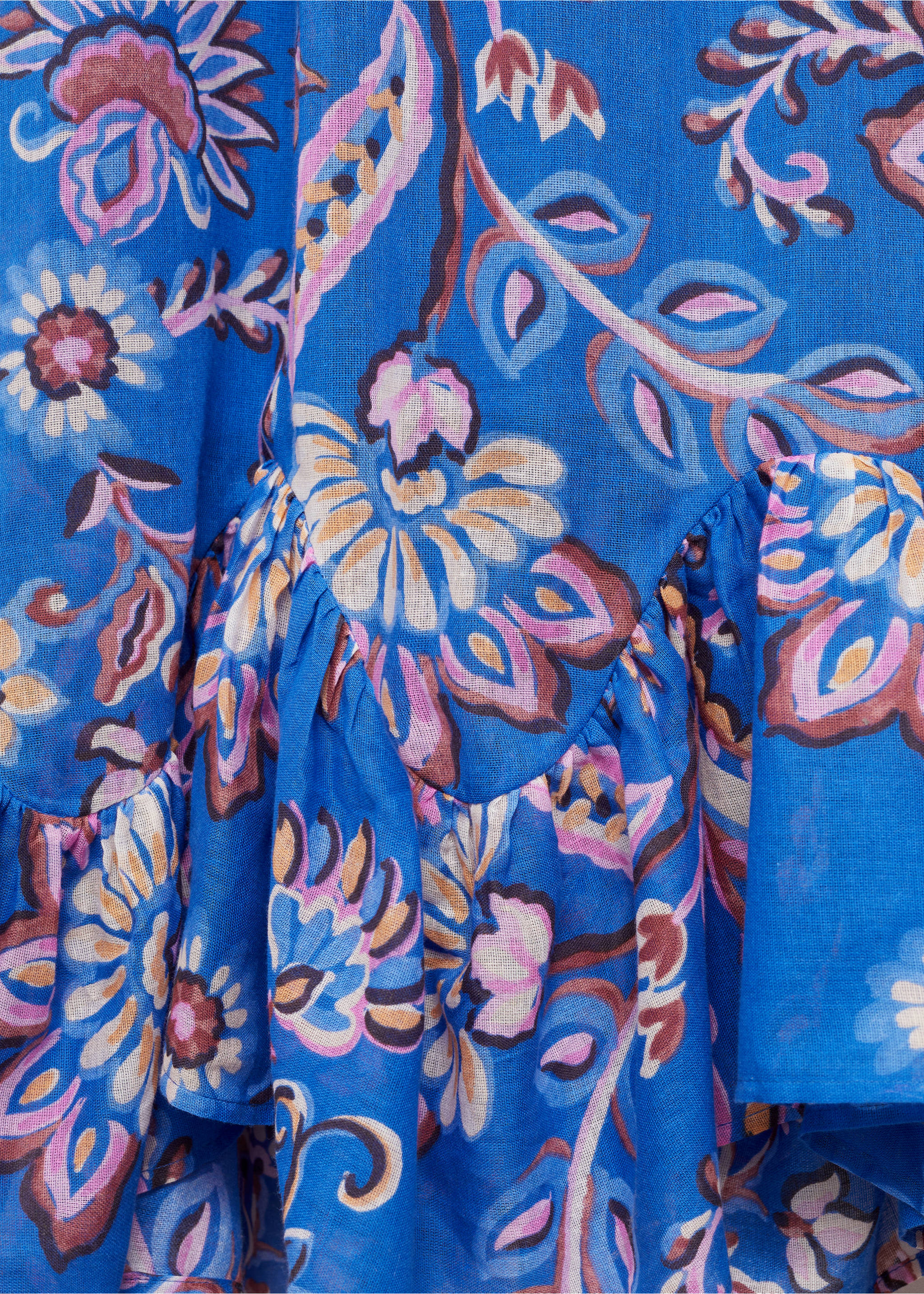 Vestido largo estampado floral - Detalle del artículo 8, Azul. Ref: 77012928-00.