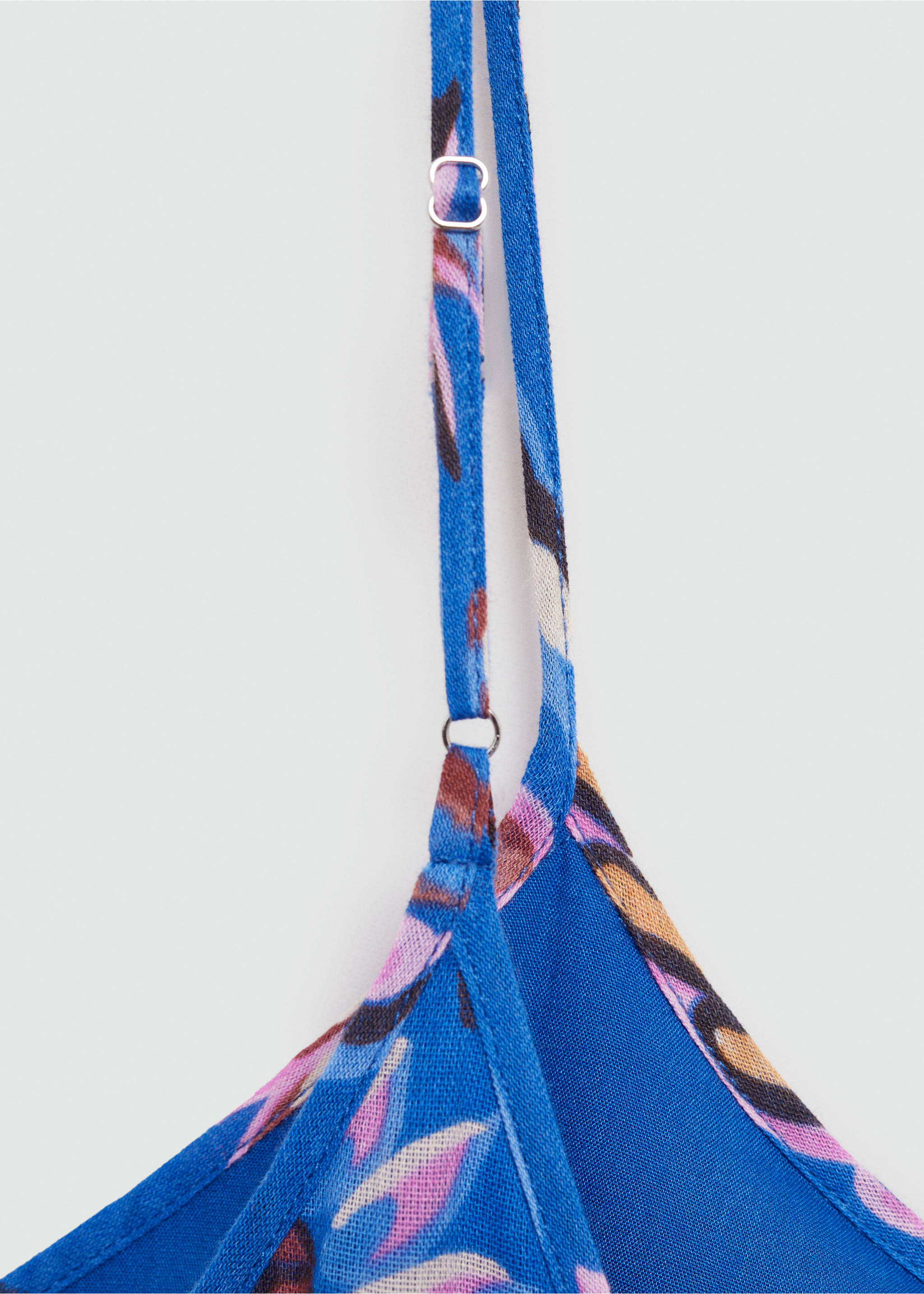 Vestido largo estampado floral - Detalle del artículo 0, Azul. Ref: 77012928-00.
